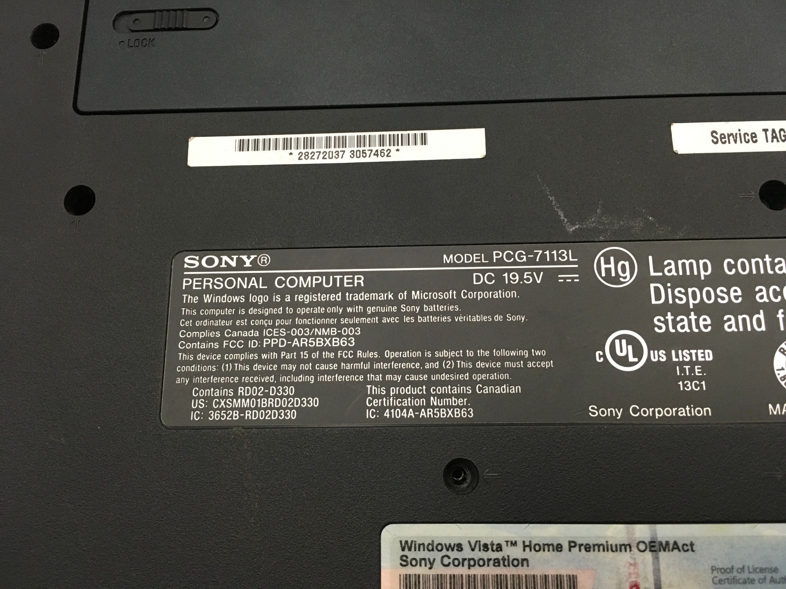 SONY VAIO PCG 7113L – BOOTS TO BIOS – INTEL CORE 2 DUO – 2GB RAM – 15″ -READ- BB