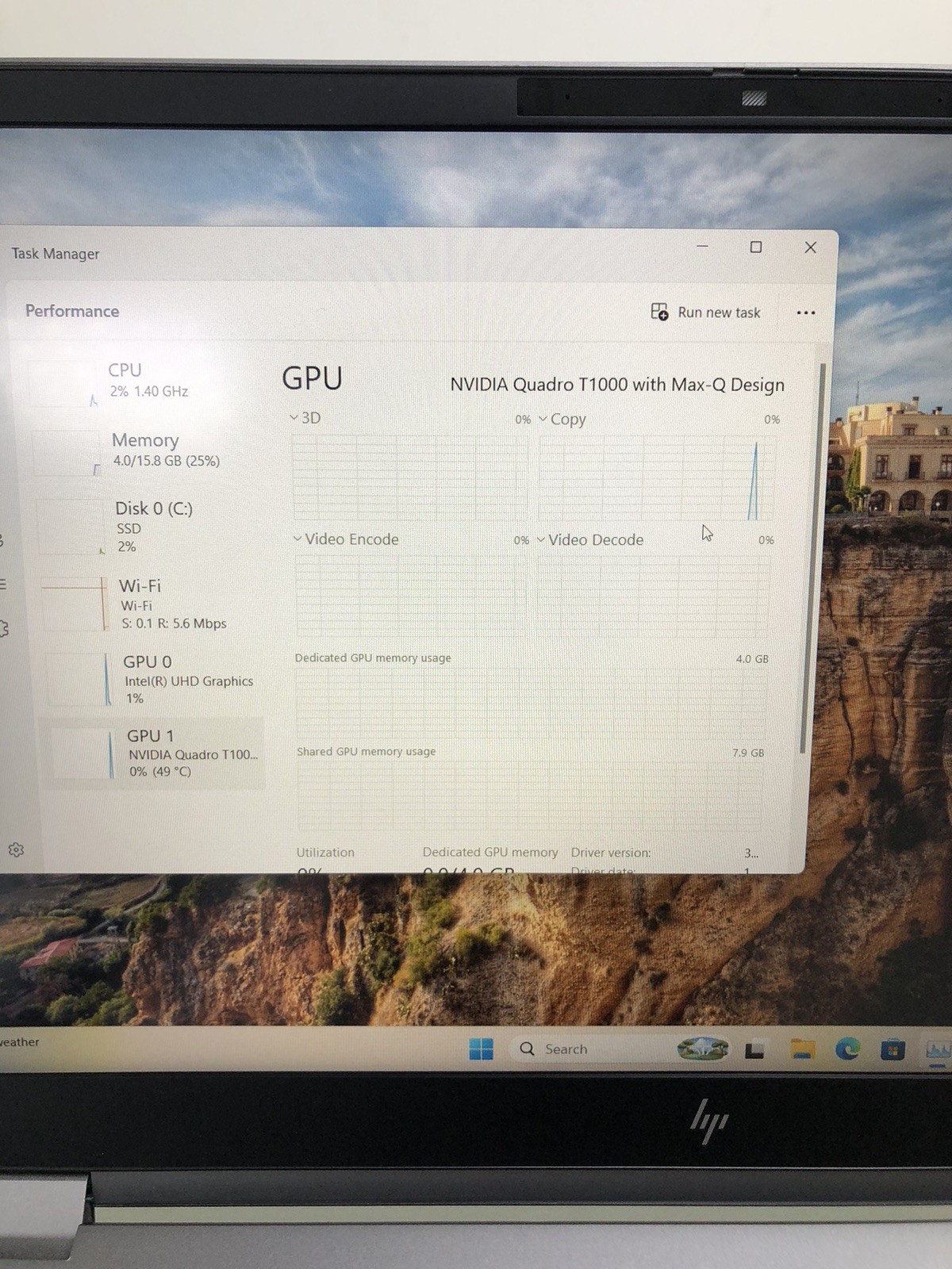 HP ZBook Fury 15 G7 i7 10th Gen 16GB 512GB SSD Quadro T1000 4GB Workstation