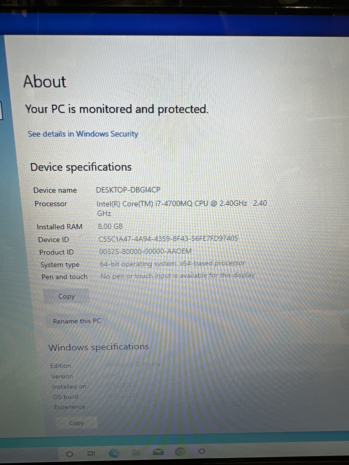 Lenovo 14 i7-4700MQ 2.4GHz 8GB 1TB HD Nvidia GT 755M W10 Gaming Laptop*FOR PART*