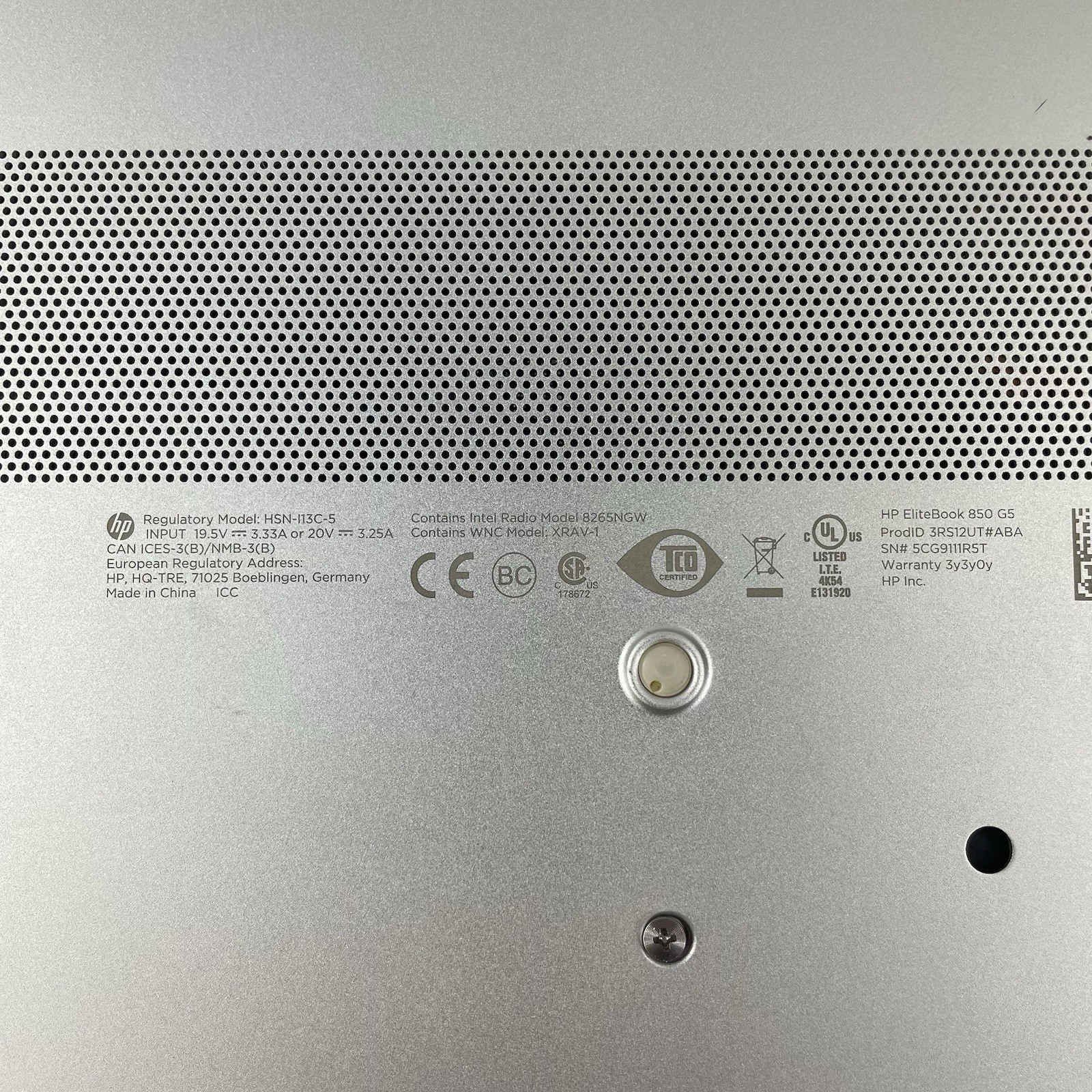 HP EliteBook 850 G5 15.6″ i7-8650U 1.90 GHz 8 GB RAM No SSD/OS/AC