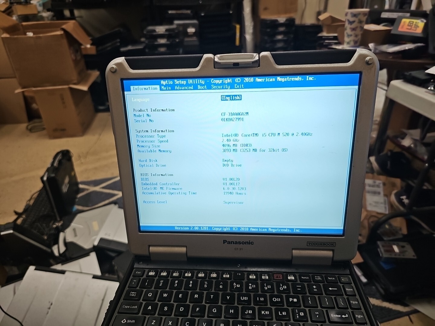 Panasonic Toughbook CF-31 MK-1 i5 520M @ 2.40GHz 8GB RAM DDR3 ( 19940HRS)