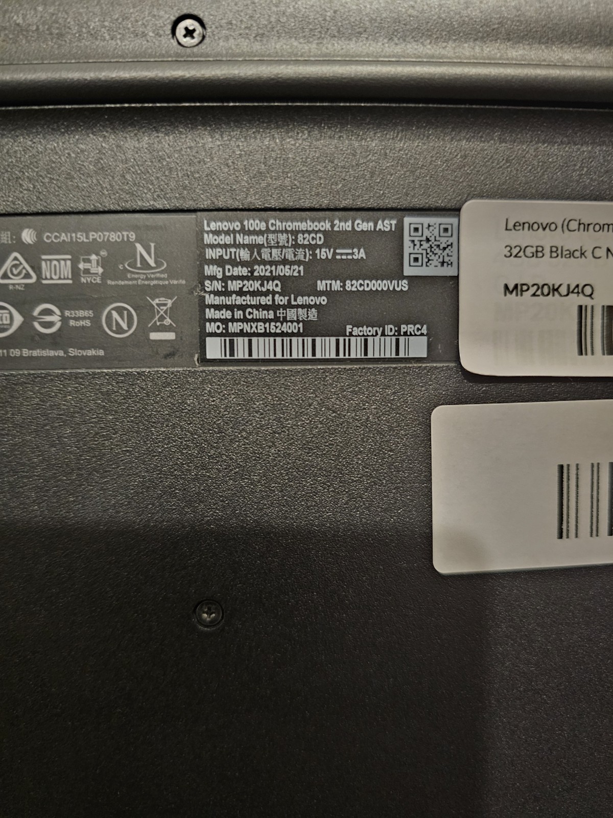 Lenovo 100e Chromebook 2nd Gen Used Great Condition With Power Cord