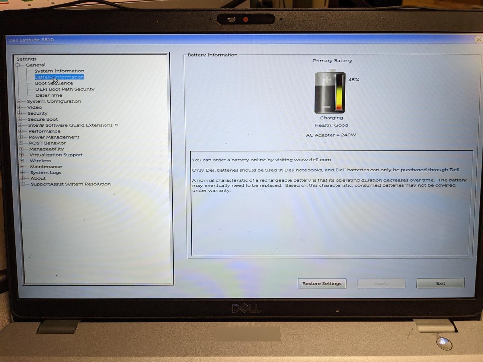 DELL LATITUDE 5510 i7-10610U @ 1.80GHz, 12GB RAM, NO HDD/OS
