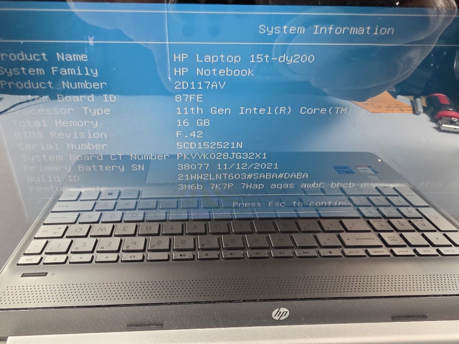 HP 15T-DY200 i7-1165G7@2.8GHz No SSD 16GB Ram Touch Laptop