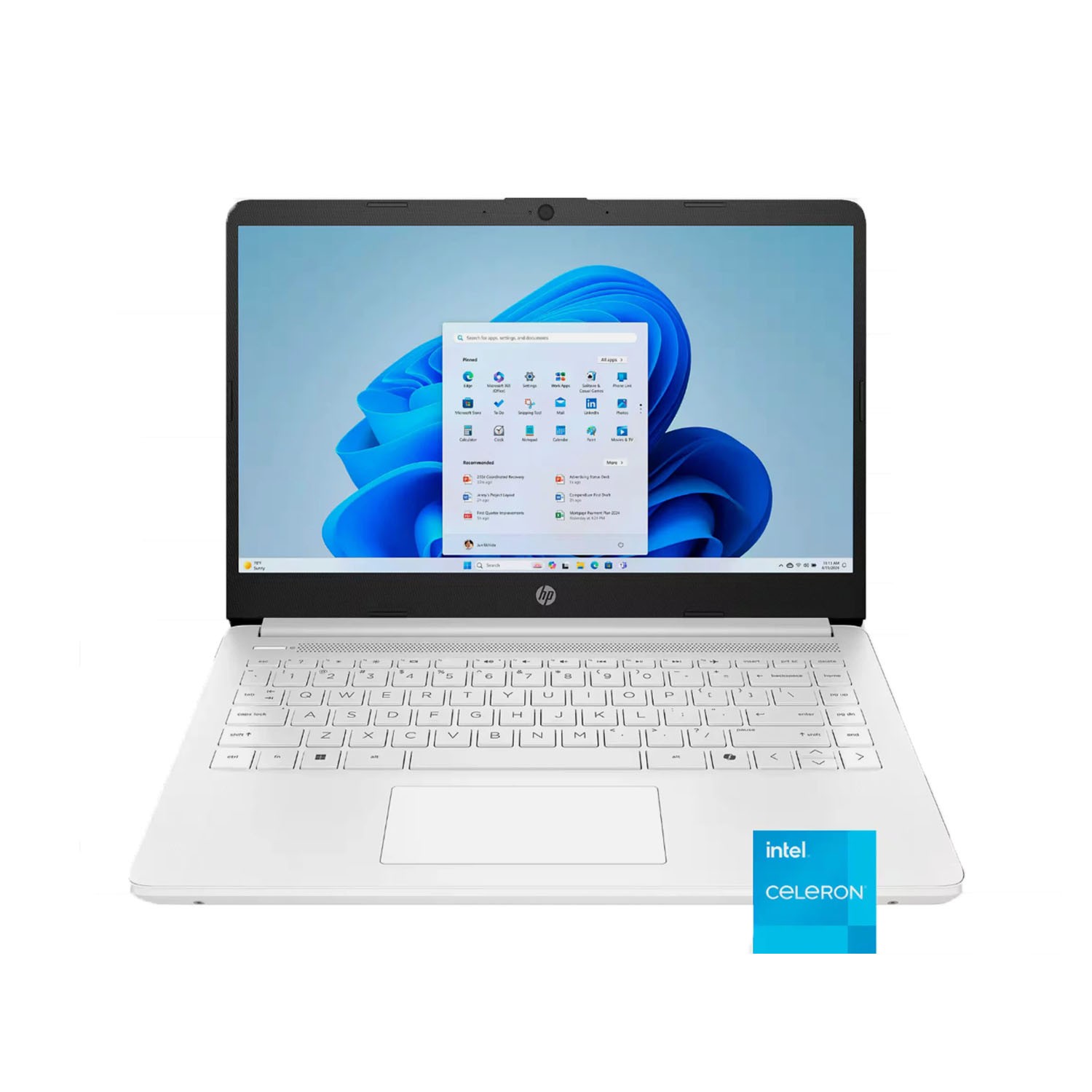 HP 14″ Laptop Intel Celeron N4500 2.8GHz 4GB RAM 64GB Storage Win 11 Home White