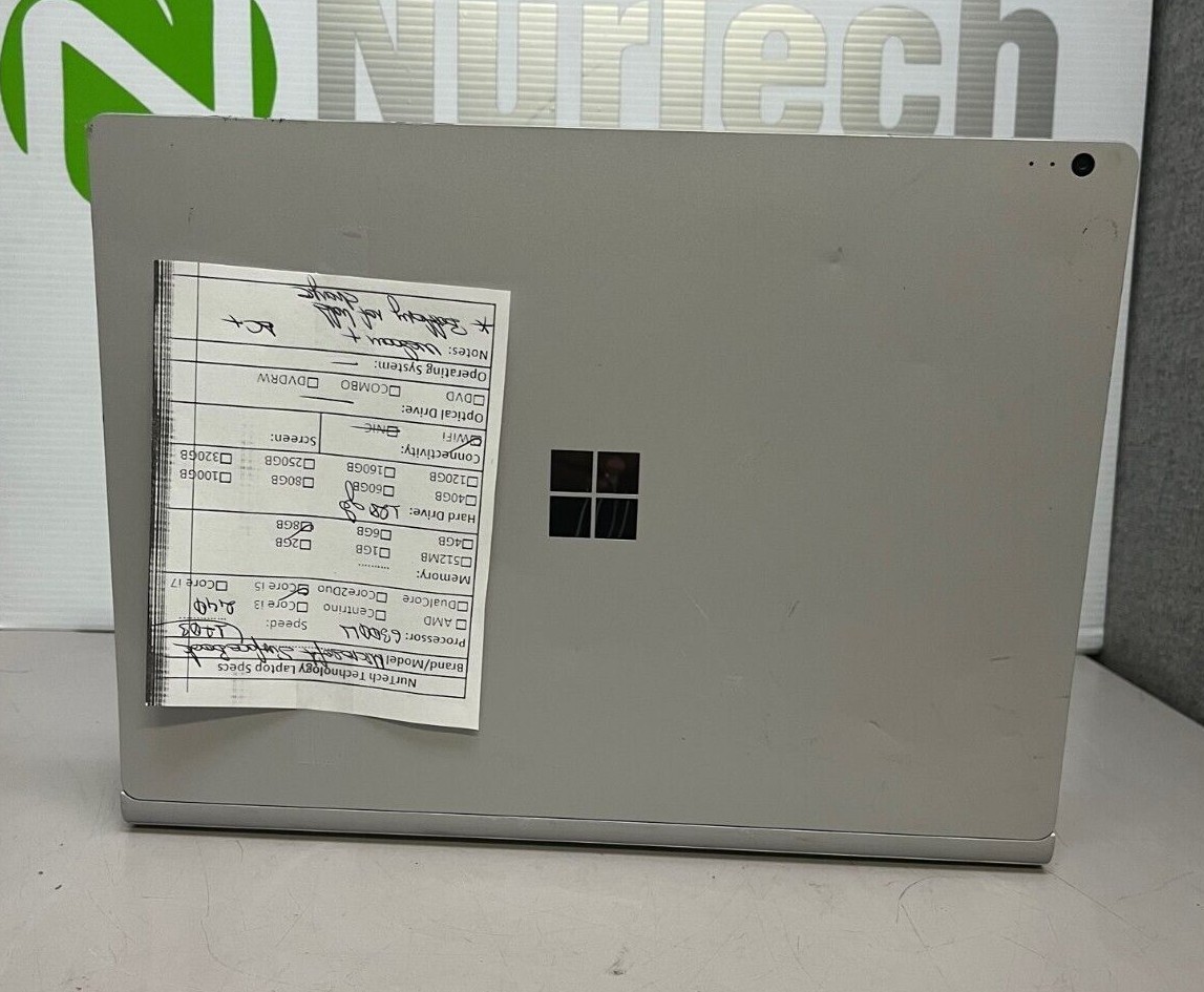 Microsoft Surface Book 1703 13.5″ i5-6300U 2.4GHz 8GB/128GB Webcam Laptop + AC