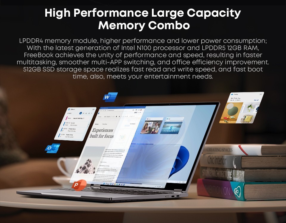 CHUWI FreeBook 13.5″ 2-in-1 Laptop Intel i3-1215U 6C/8T 12GB+512GB Win 11 PC
