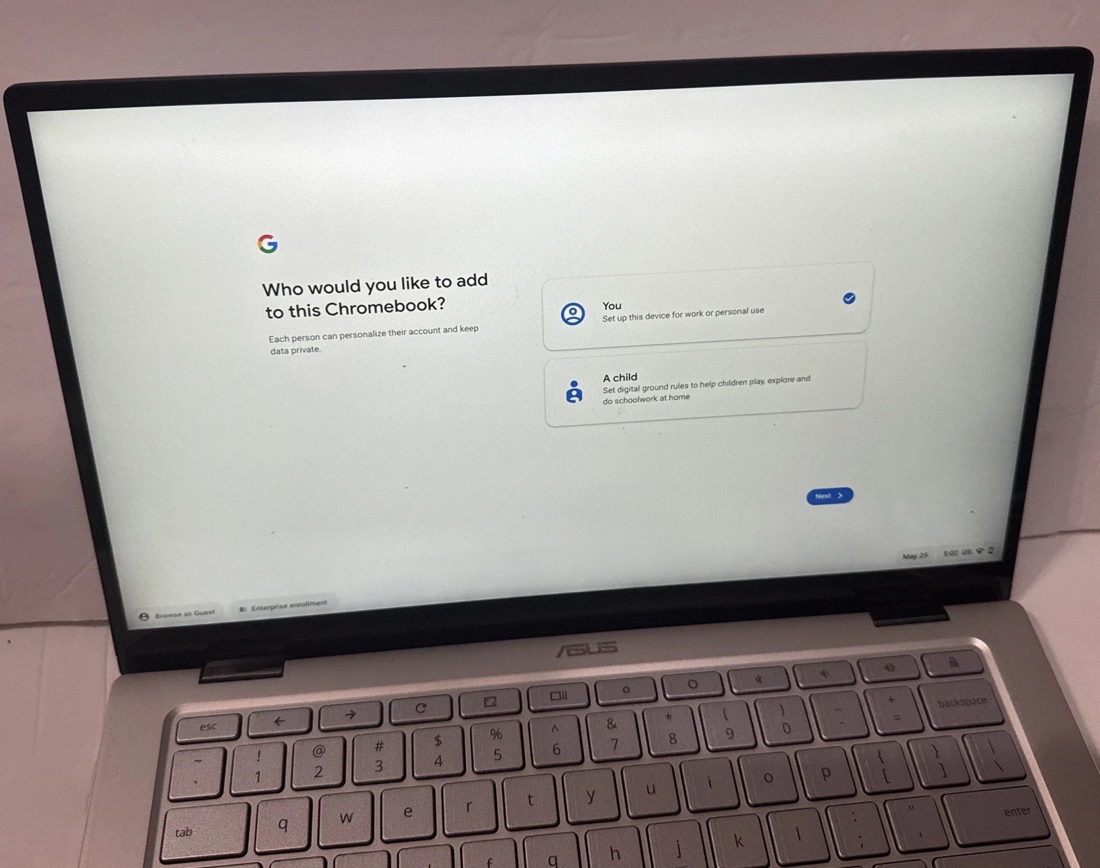 ASUS Chromebook Flip C434T 14″ Intel Core M3-8100Y 1.1GHz 4GB RAM 64GB eMMC