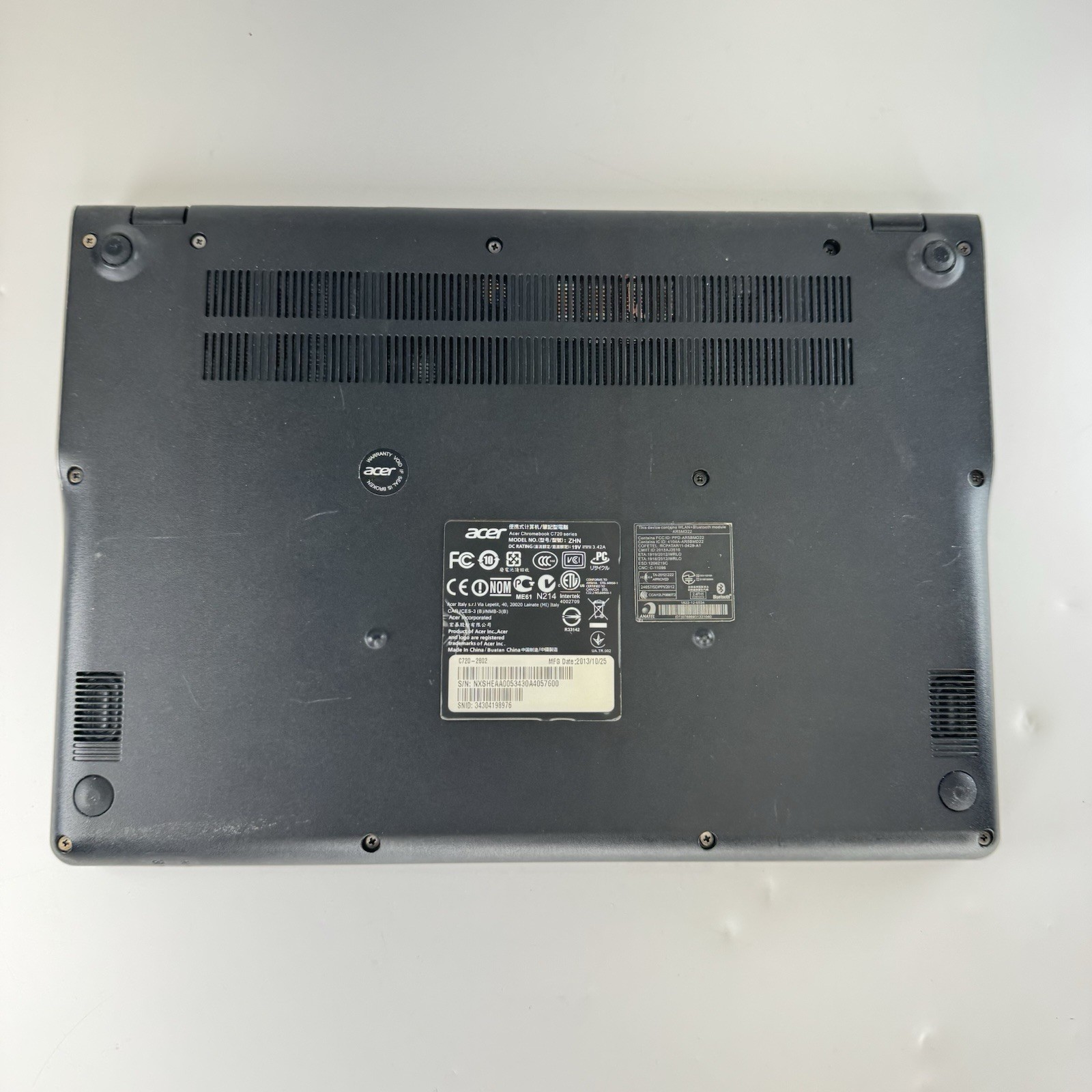 Acer Chromebook C720 ZHN For Parts Repair Untested