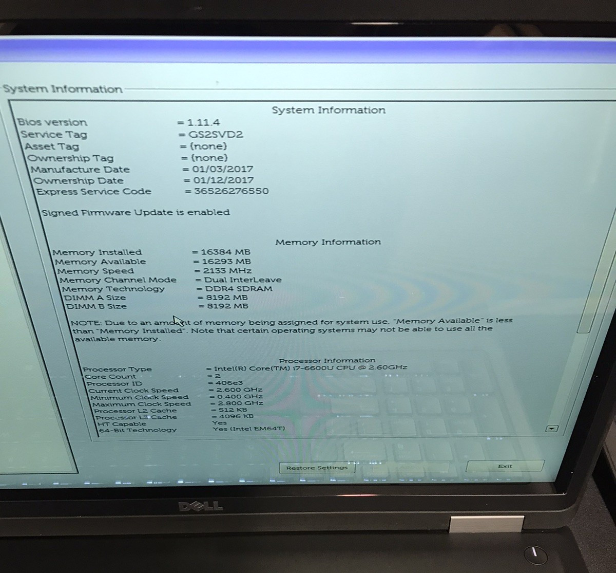 Dell Latitude E5570 15.6″ Touch i7-6600U @2.60GHz 16GB RAM Windows 11 Pro Laptop