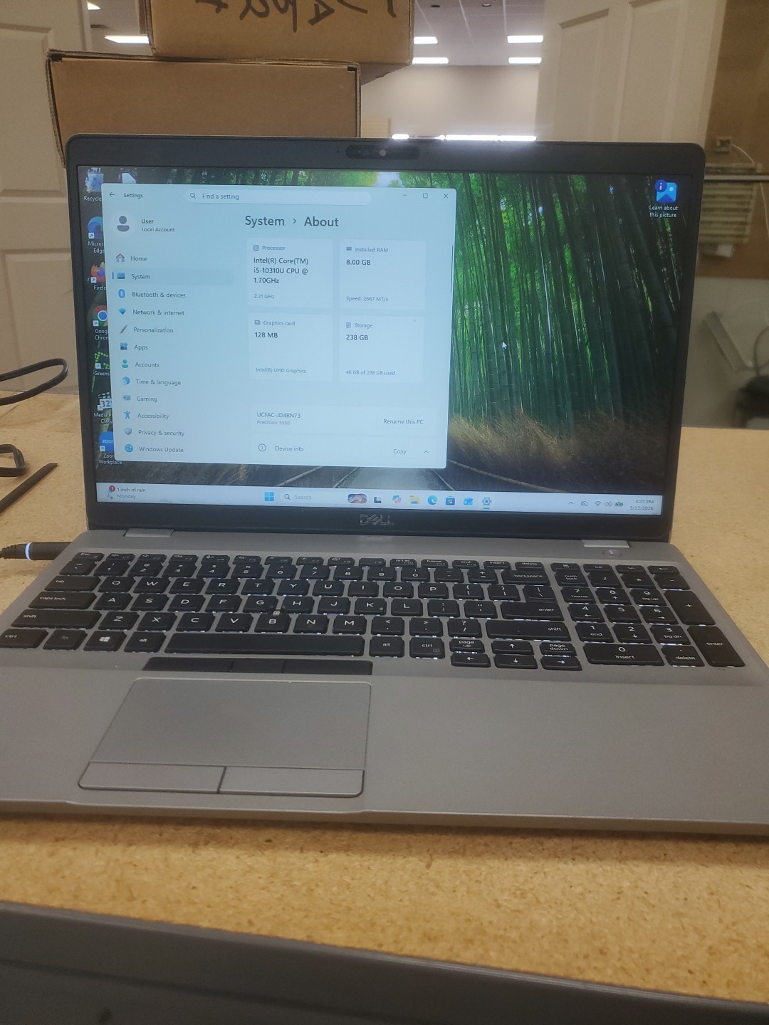 Dell Precision 3550 Laptop – i5-10310U 8GB 256GB SSD 15.6″ 051326-1
