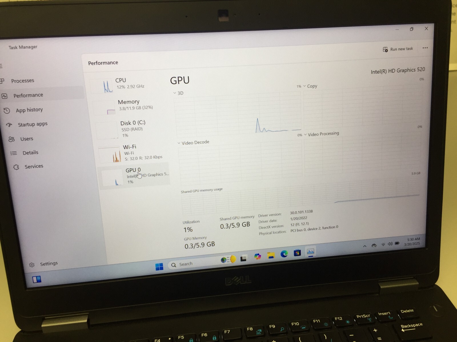 Dell Latitude E7470 14″ 256GB SSD Core i5 6th gen 2.40GHz, 12GB WIN 11 PRO