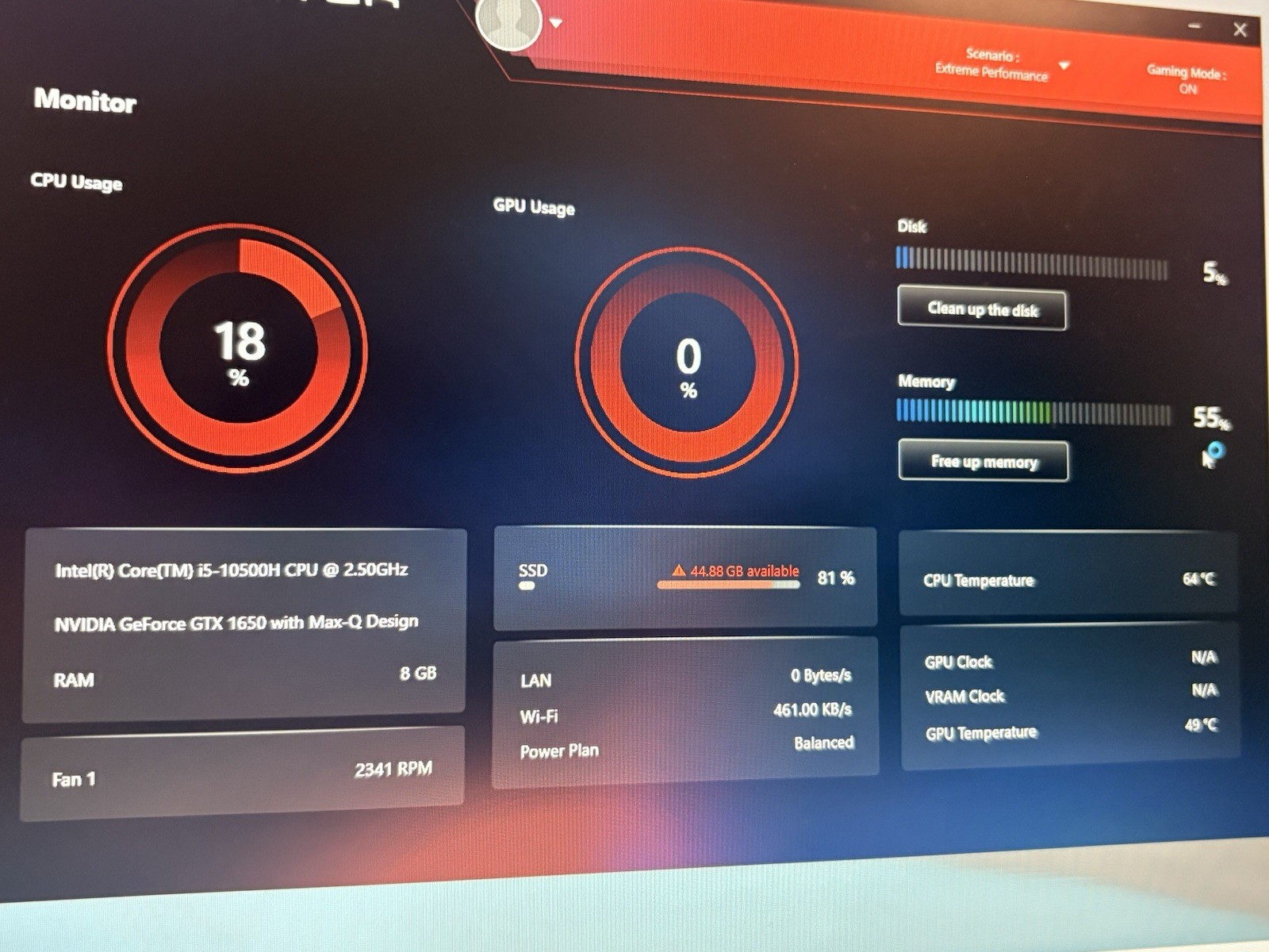 MSI GF63 Thin 10SC 15.6″ FHD i5-10500H GTX 1650 Max-Q 8GB 238GB SSD