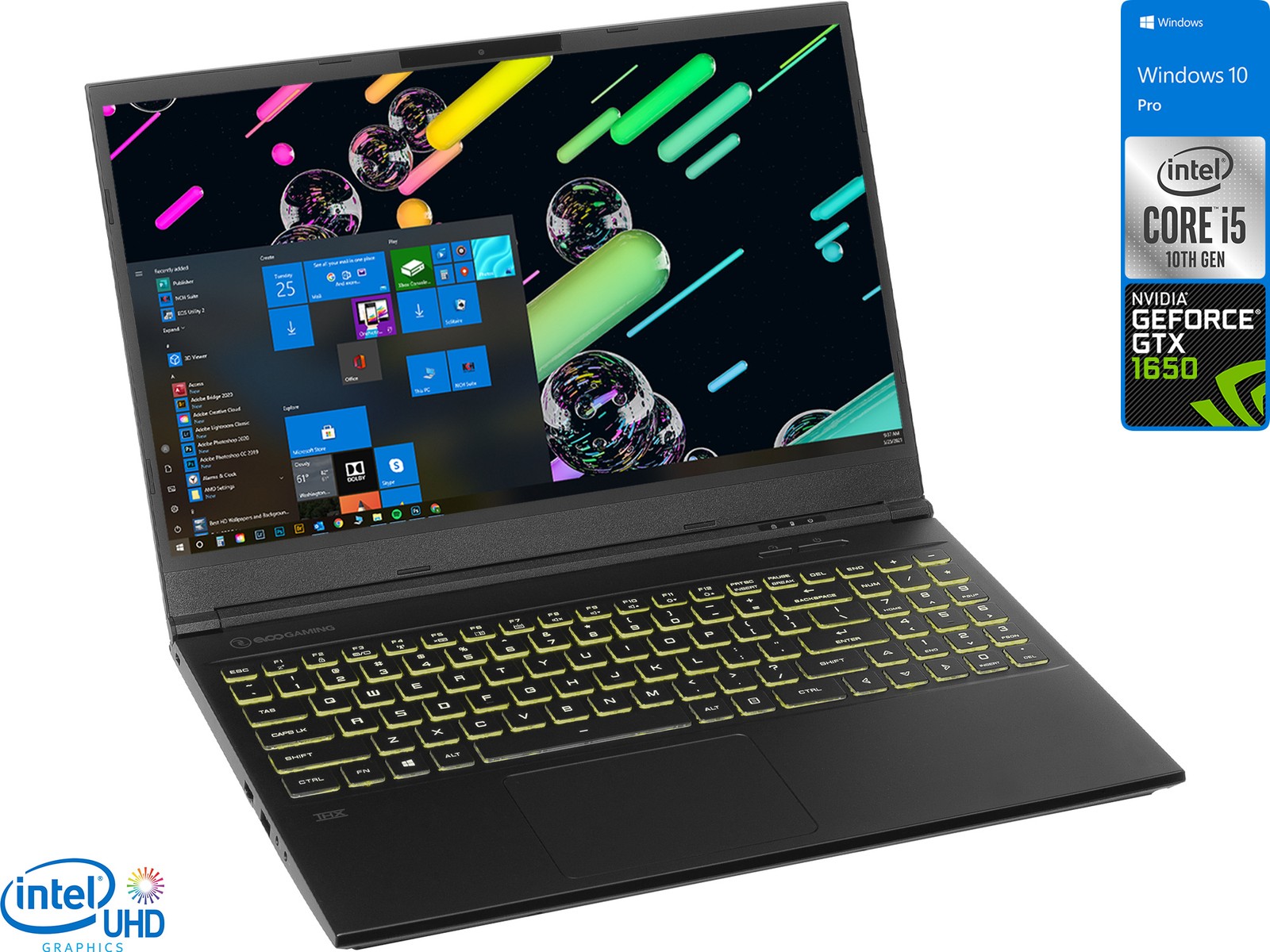 EVOO Laptop, 15″ FHD, i5-10300H, 8GB RAM, 256GB SSD, GTX 1650, Windows 10 Pro