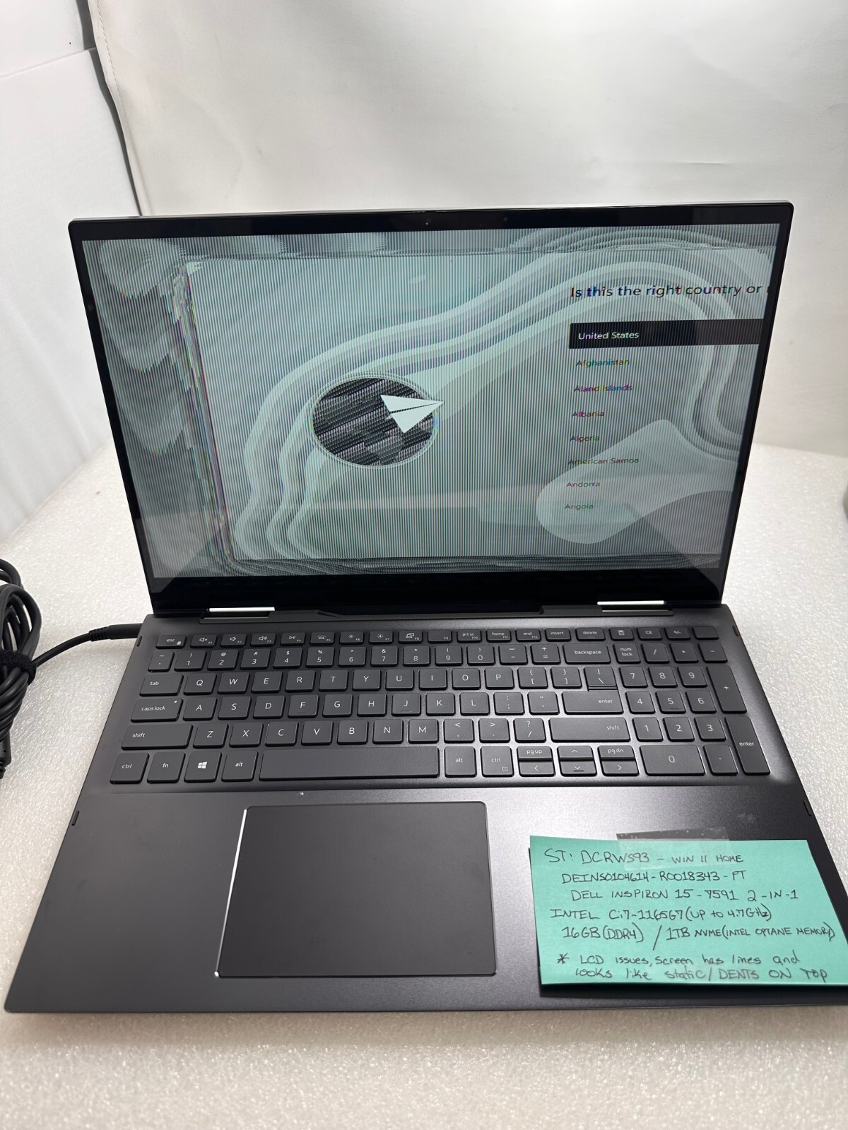 Dell Inspiron 7506 2 IN 1 Core i7-1165G7 @ 2.80GHz 16GB ram 1TB ssd READ