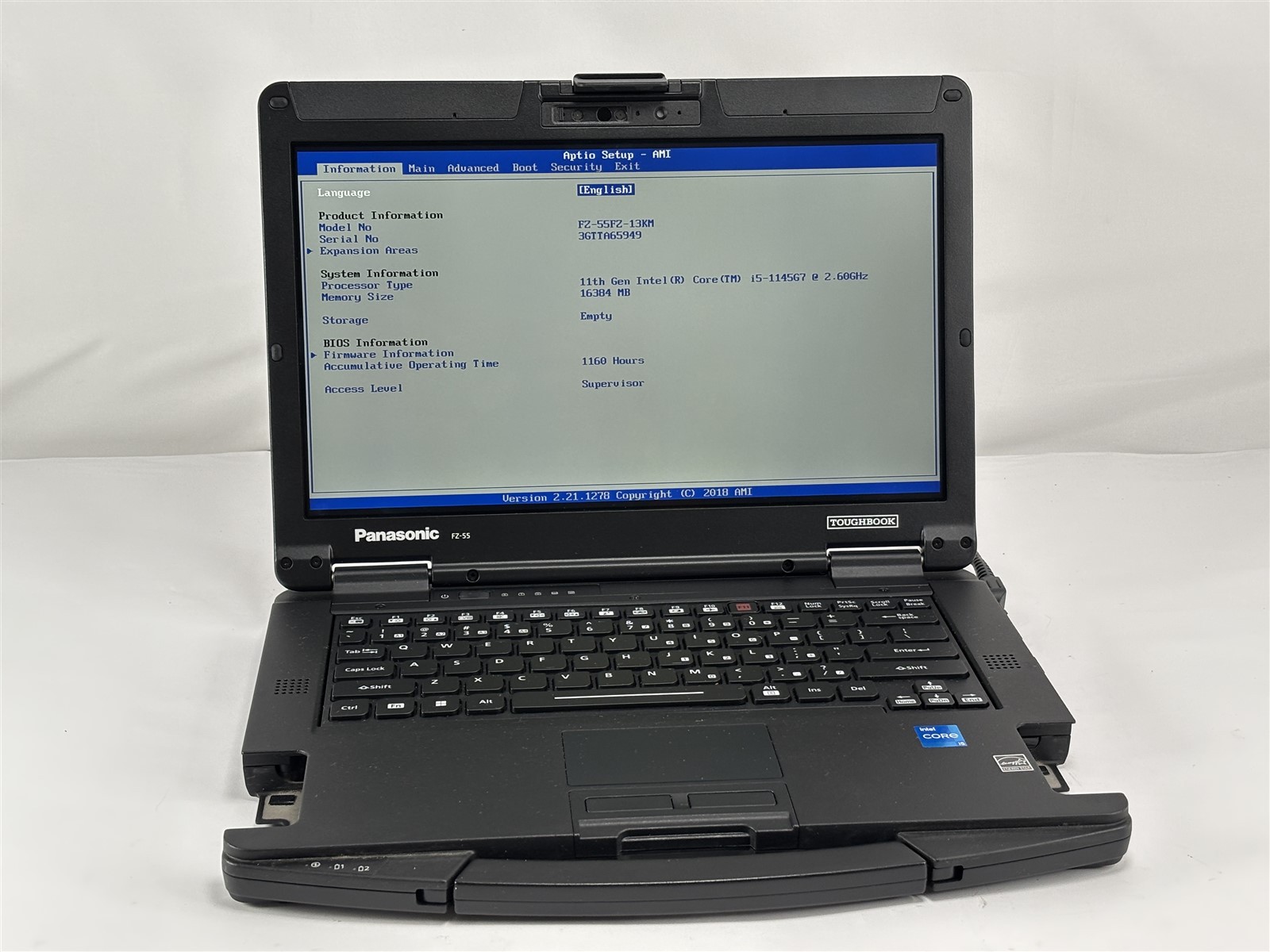 Panasonic Toughbook FZ-55 MK2 14” i5-1145G7 16GB RAM No Storage Backlit Keyboard