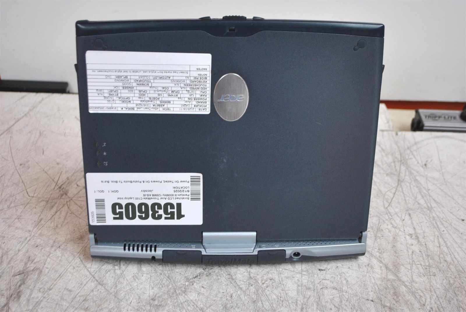 Scratched LCD Acer TravelMate C100 Laptop Intel Pentium III 800MHz 128MB AS-IS