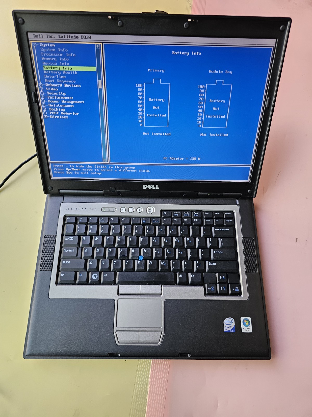 Dell Latitude D830 Core 2 DUO 3GB RAM 0GB SSD SERIAL COM PORT, PHONE PORT