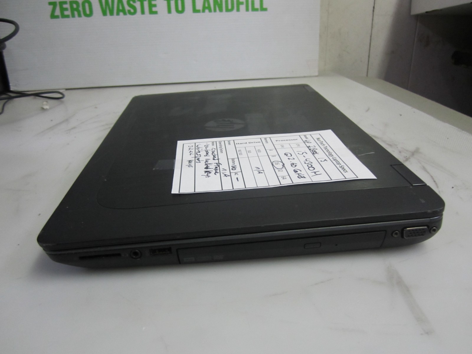 HP ZBook 15 i5-4300M 2.6GHz 16GB NO OS/HDD/AC LAPTOP READ!
