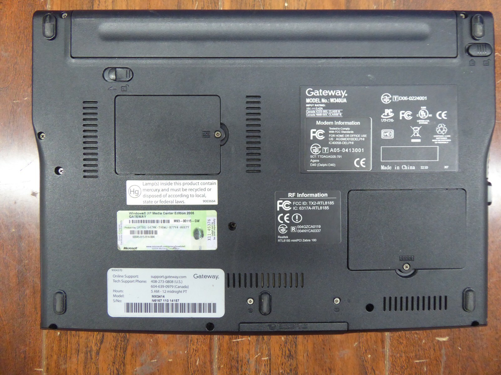 GATEWAY MX3414 14.1″ LAPTOP AMD TURION X2 MOBILE 1.6GHz 1GB 100GB- NO O/S LOADED