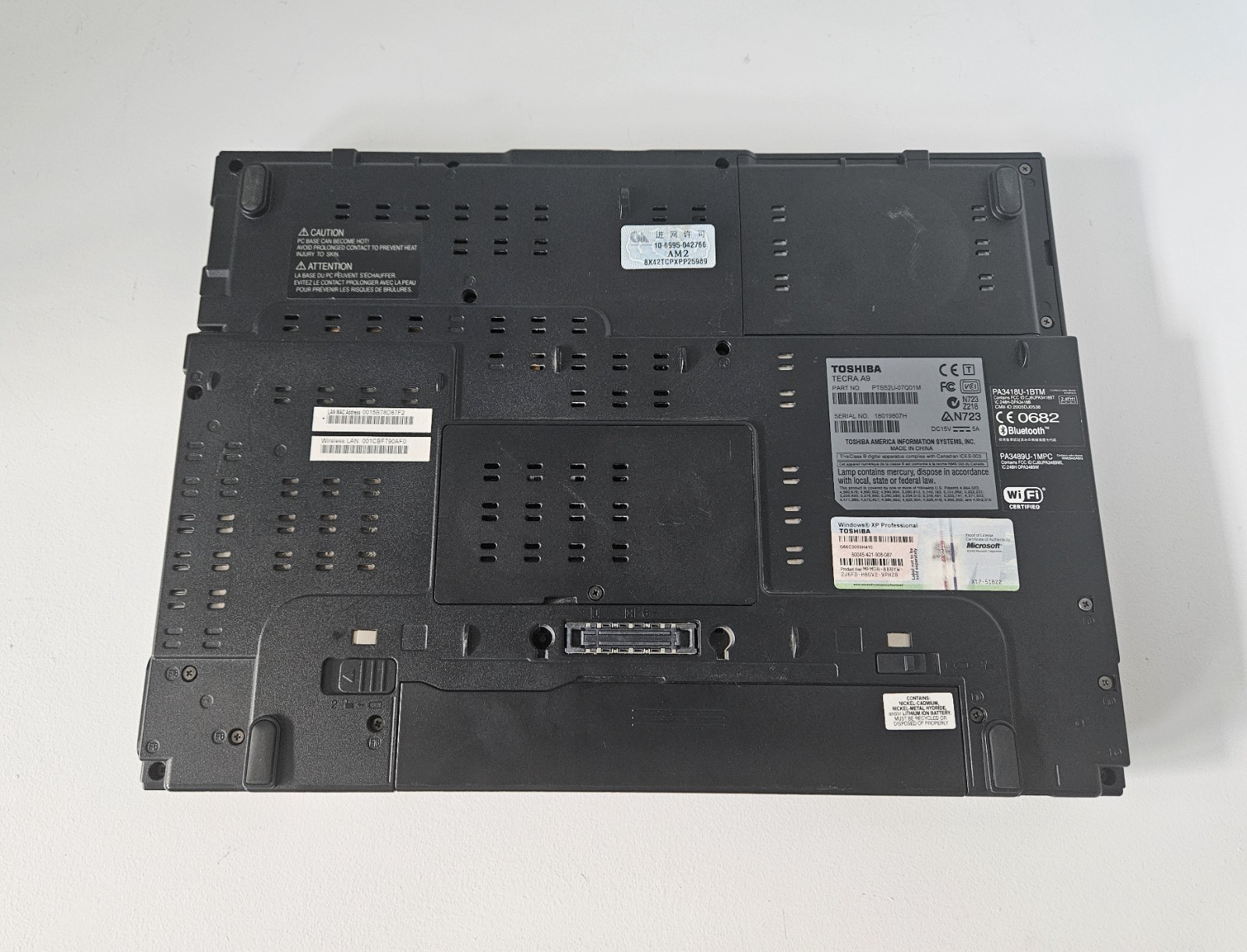 Toshiba Tecra A9 PTS52U Intel Core2 Duo T7250 2GHz 1GB RAM Good Batt + AC No HDD