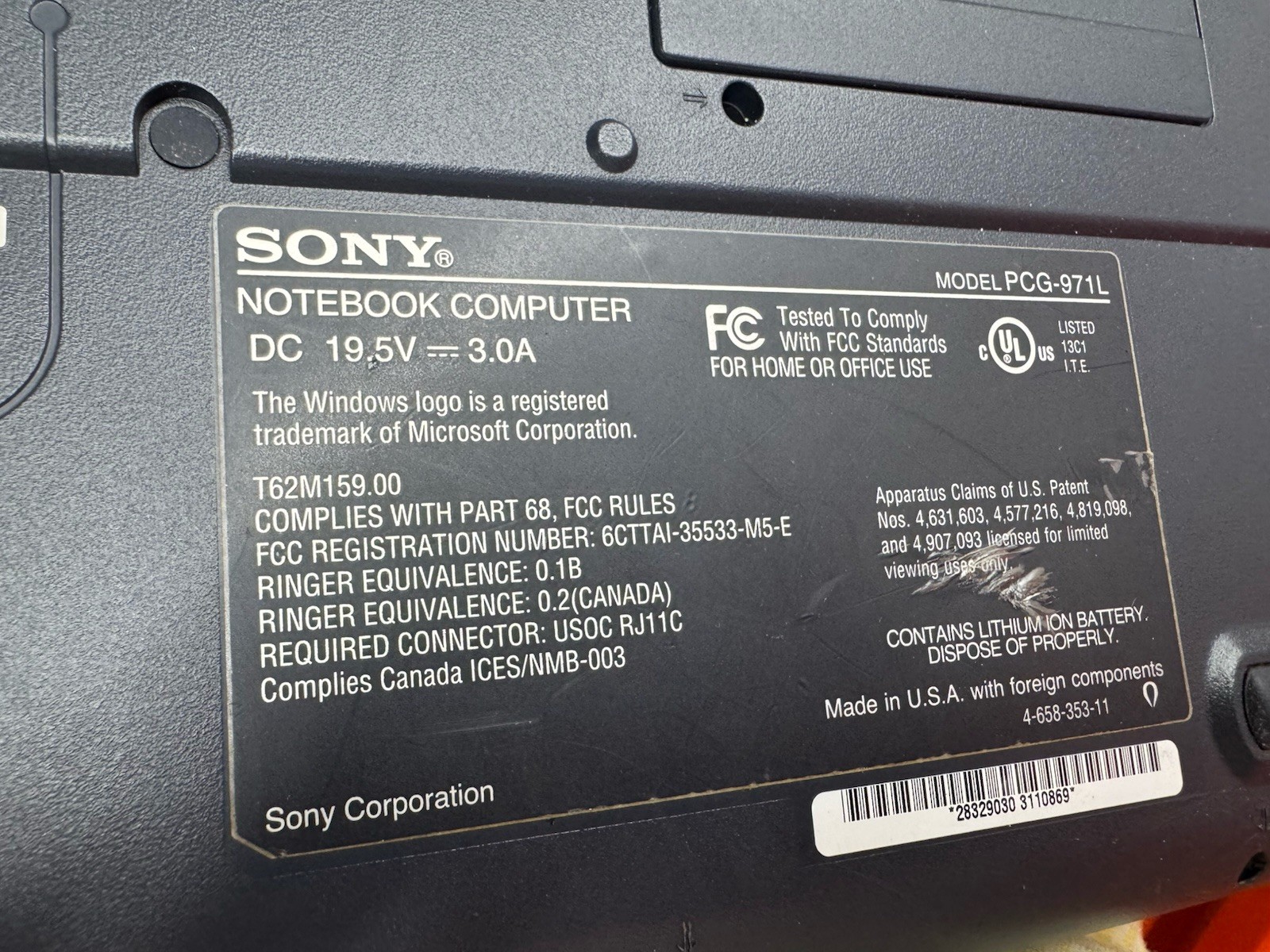 Sony VAIO PCG-FX190 Intel Pentium III 14″ Laptop -PARTS ONLY