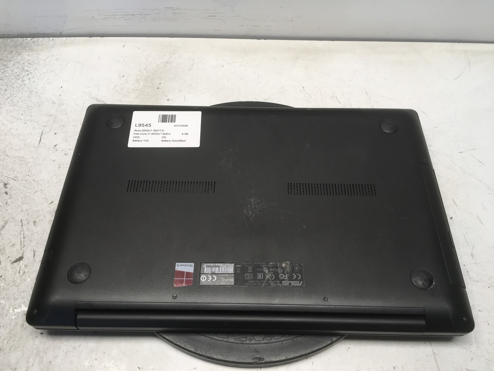 Asus Q550LF-BSI7T21 Intel Core i7-4500U 1.8GHz 8 GB NO HDD No Bat GeForce GT745M