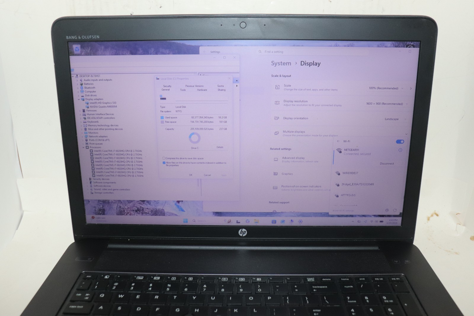 HP ZBOOK 17 G3 Workstation|Intel core i7@2.70GHz|32GB RAM|256 SSD|WIN11|NVIDIA