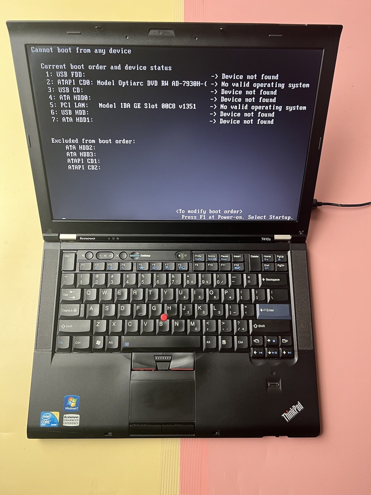 LENOVO THINKPAD T410s Core i5 M520 2.40GHz 4GB RAM 0GB HDD BIOS TESTED
