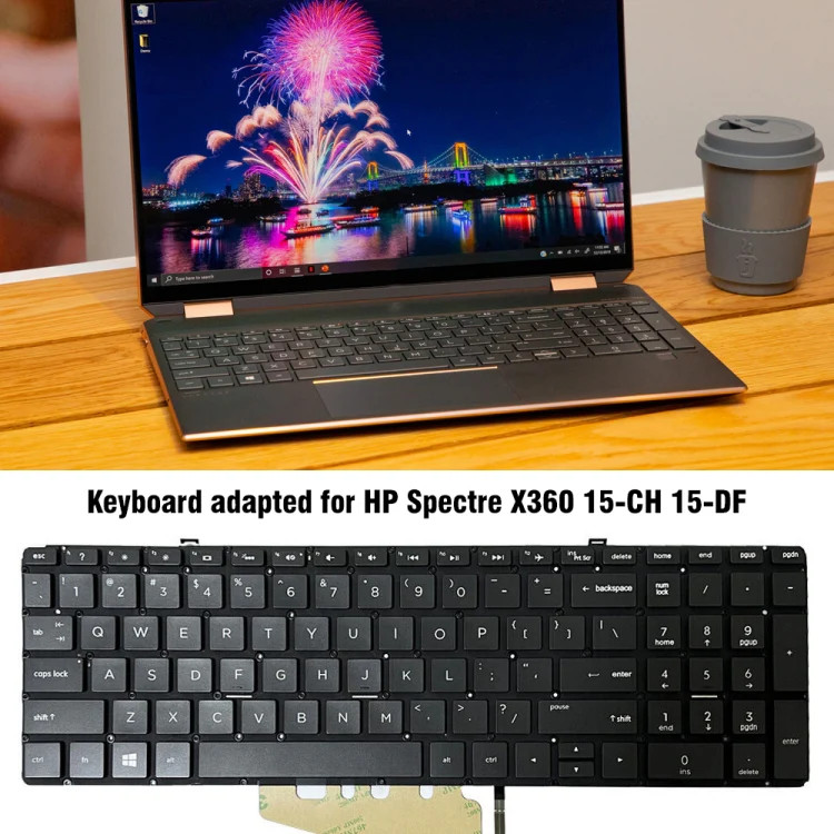 US Version Laptop Backlight Keyboard, For HP Spectre X360 15-CH, For HP 15-DA /