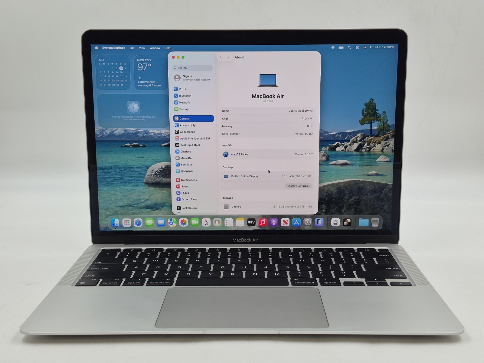 Apple MacBook Air A2337 13″ M1 3.20GHz 8GB RAM 256GB NVMe macOS Tahoe