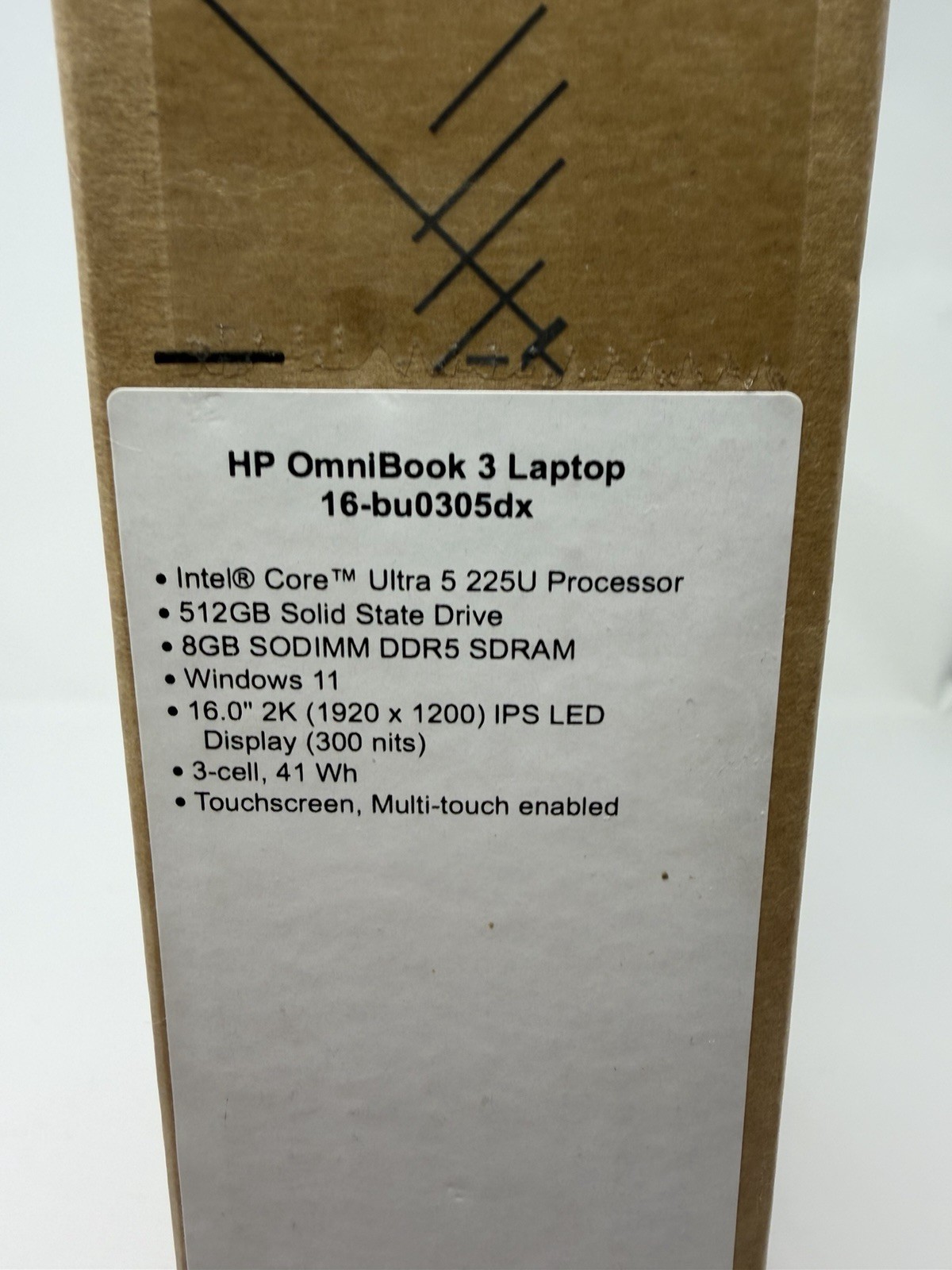 New HP OmniBook 3 16-BU0305DX 16″ Core Ultra 5 225U 3.3GHz 8GB RAM 512GB SSD