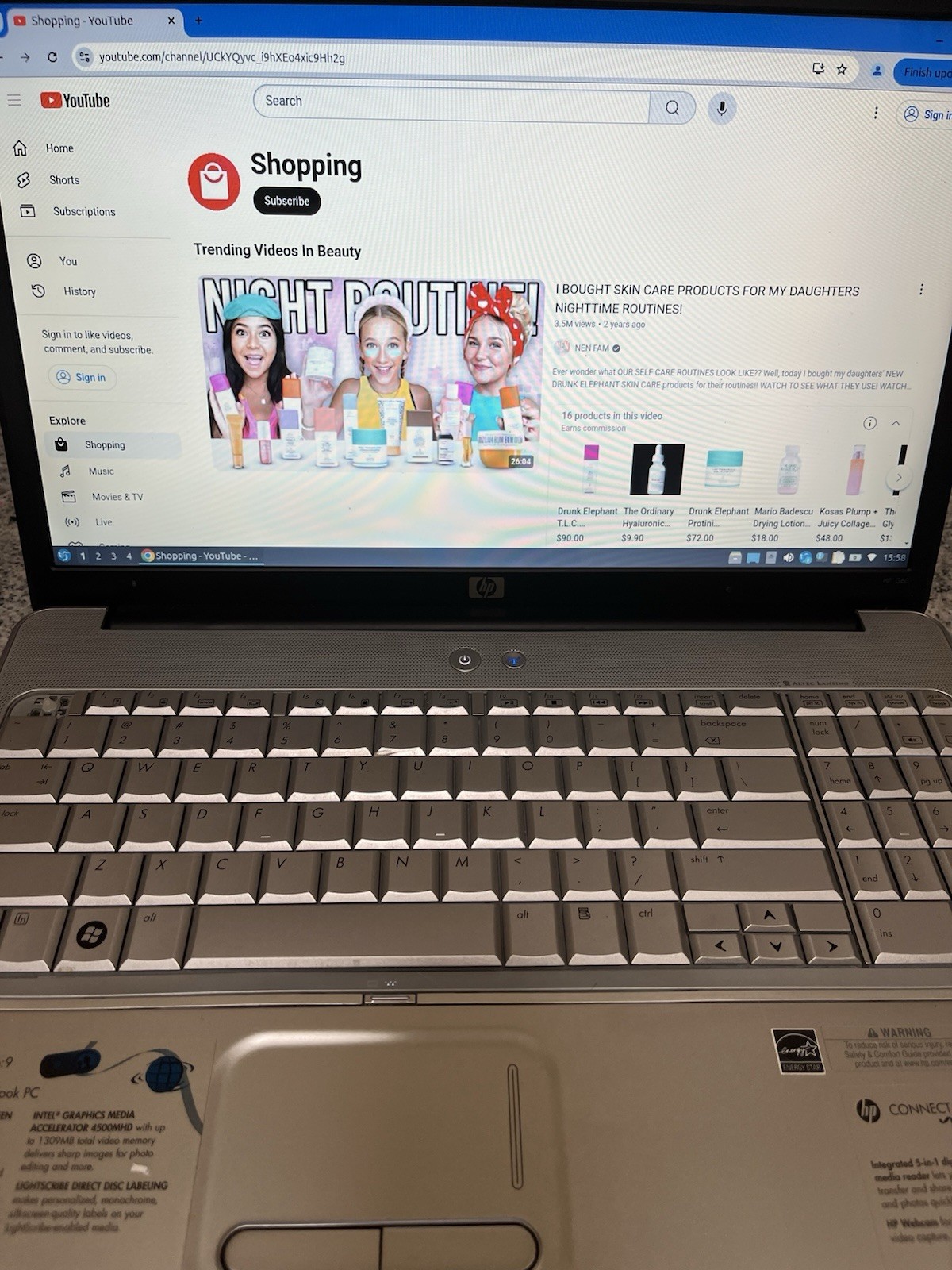 HP G60-230US 16″ Intel T4200 2.000GHz 3GiB Memory For Parts Only