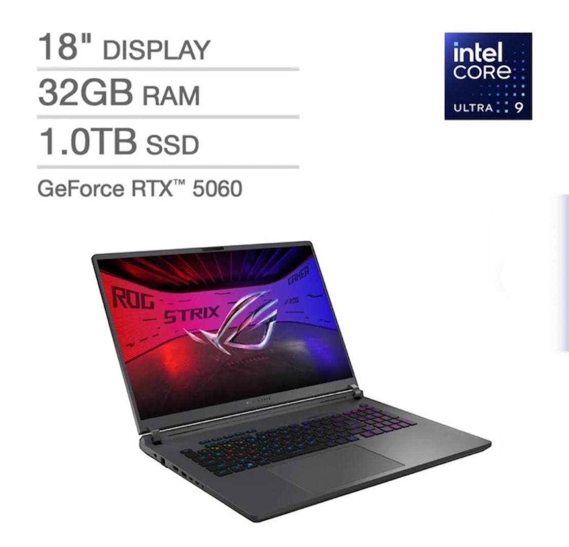 ASUS ROG Strix G18 18″ 2.5K 240Hz Ultra 9 275HX 32GB 1TB RTX 5070 W11H