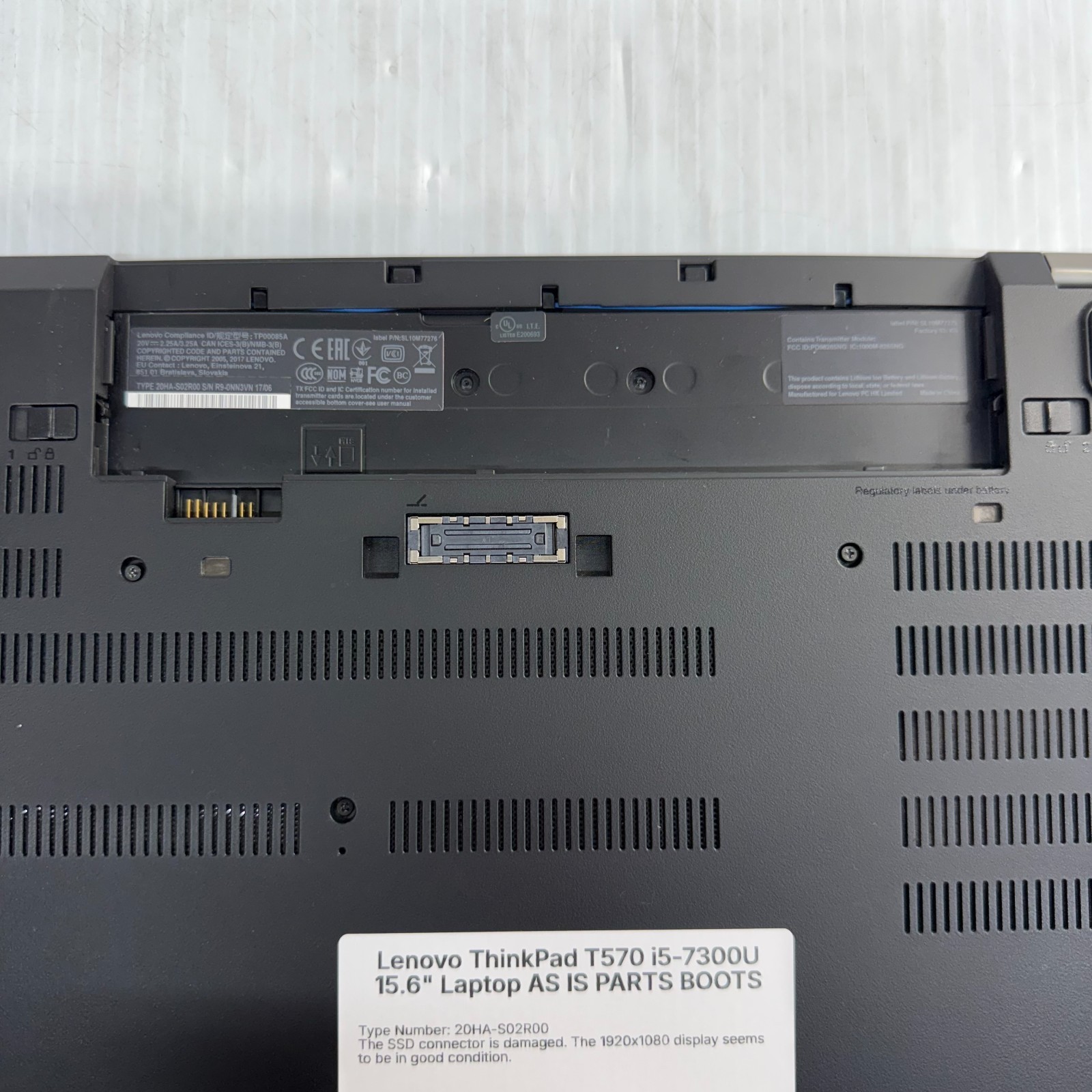 Lenovo ThinkPad T570 i5-7300U 15.6″ Laptop AS IS PARTS BOOTS for PARTS REPAIR