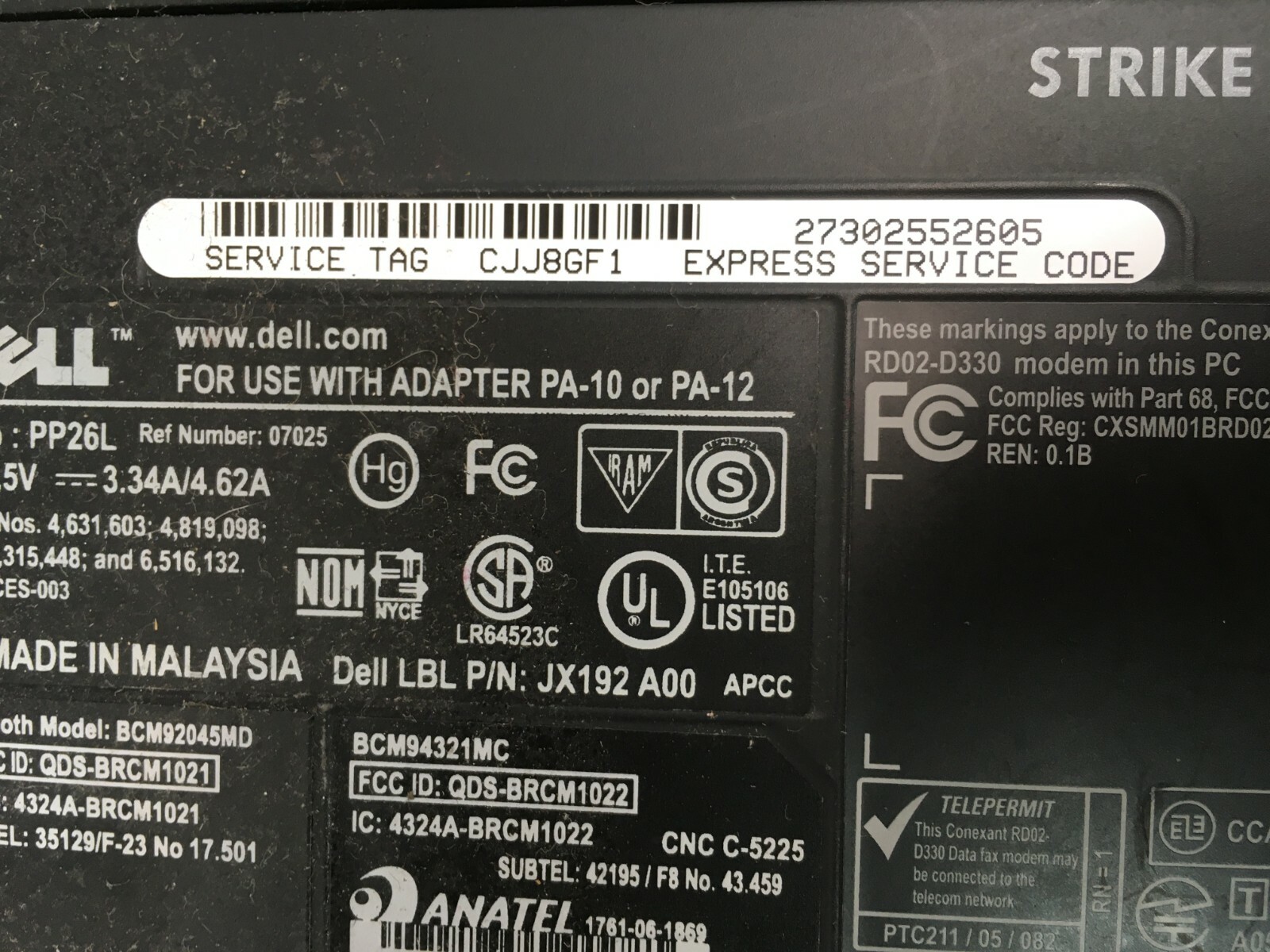Dell Vostro 1400 14″ Laptop For Parts Boots Bad LCD Screen NO HDD/RAM/Charger JR