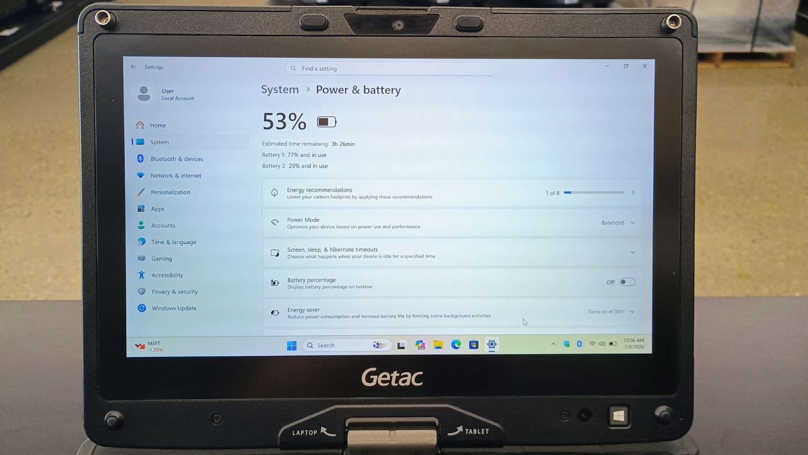 Getac V110G6 Quad Core i5-10210U 1.60GHz – 256GB SSD – 16GB – Win 11 Pro – Read