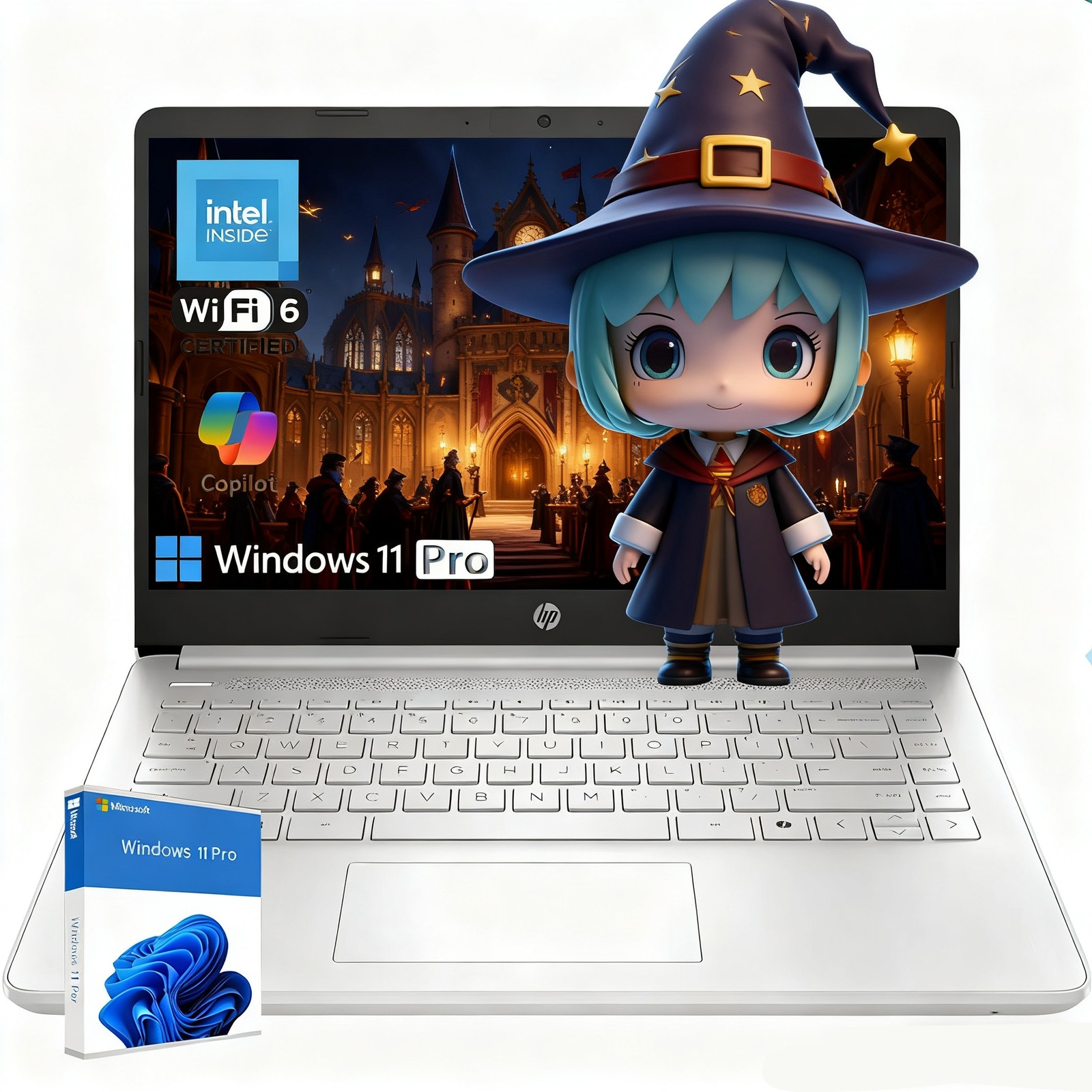 📍HP 14″ Business Laptop up to 3.6GHz Intel N150 Windows 11 Pro 16GB RAM 128eMMC