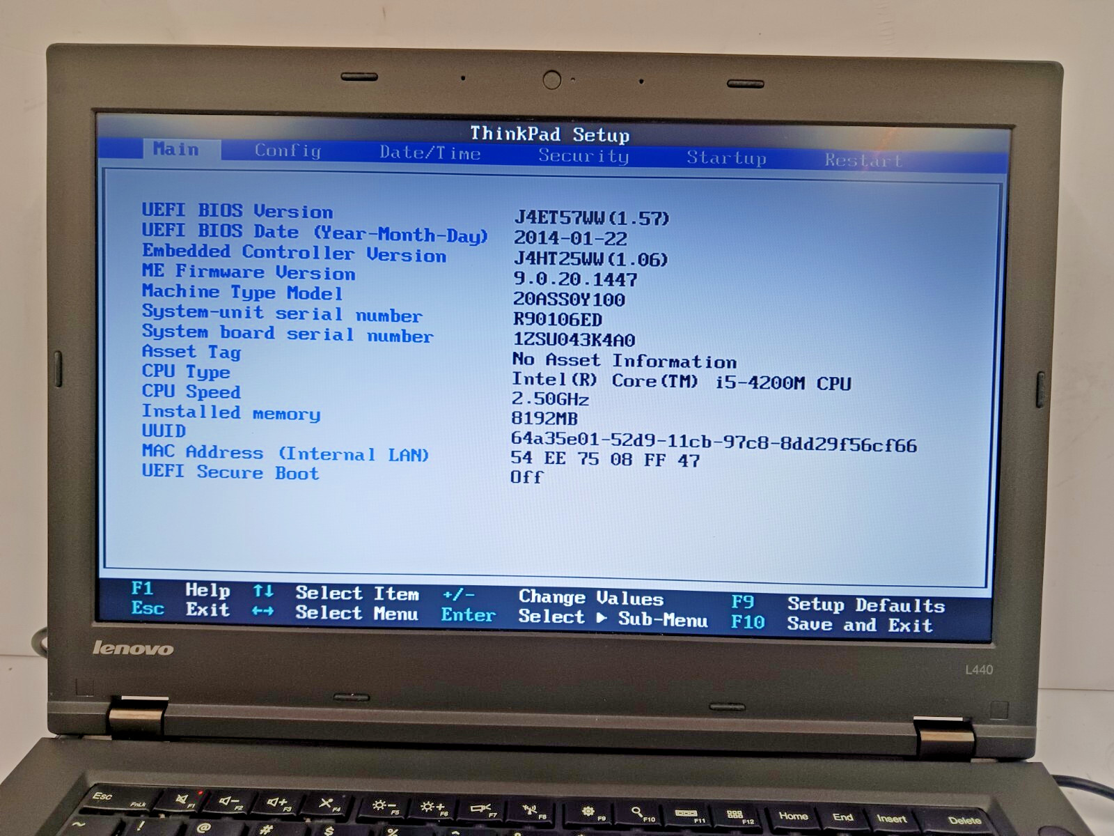 14″ Lenovo ThinkPad L440 Intel Core i5-4200M @ 2.50GHz 8GB RAM 128 GB SSD, NO OS