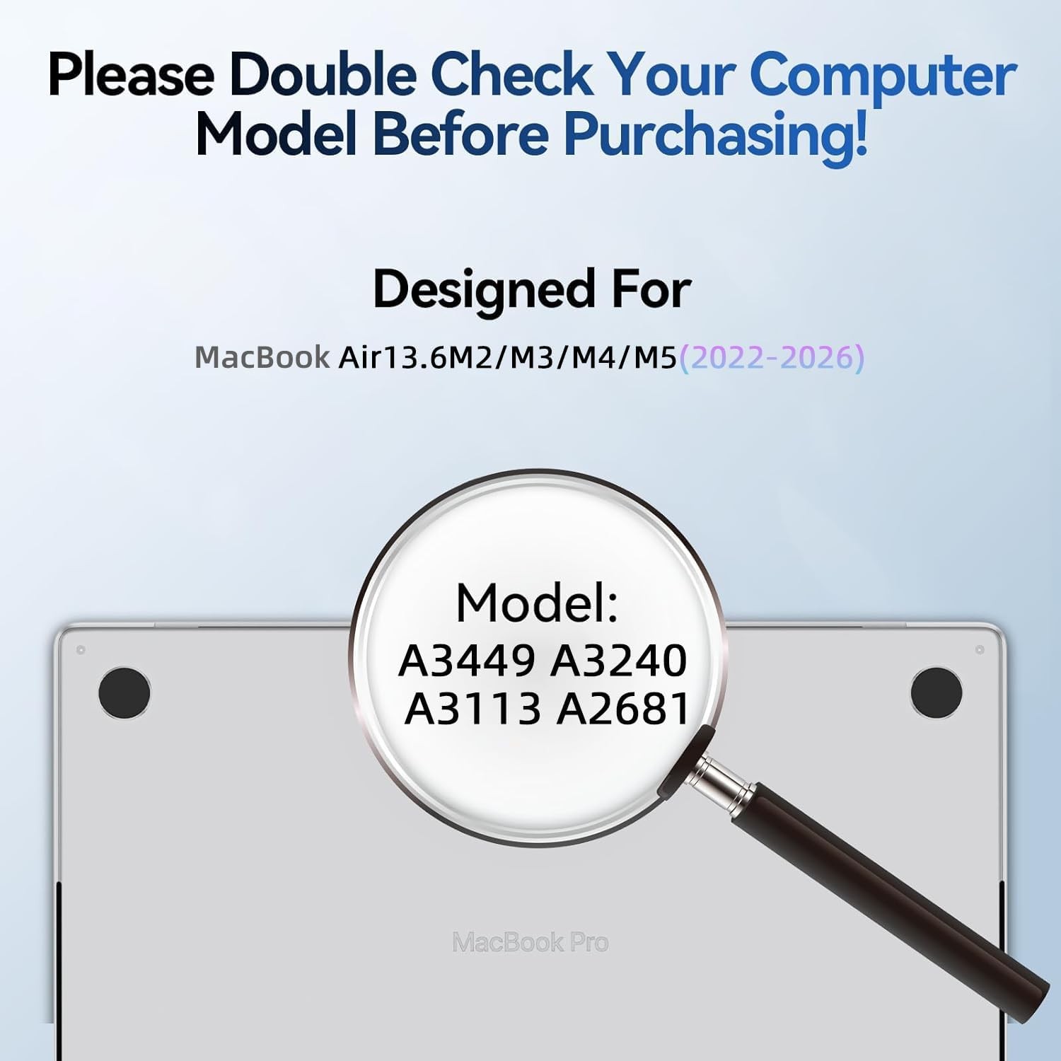 Magnetic Anti Blue Light Screen Protector for MacBook Air 13.6 Inch (2022-2026)