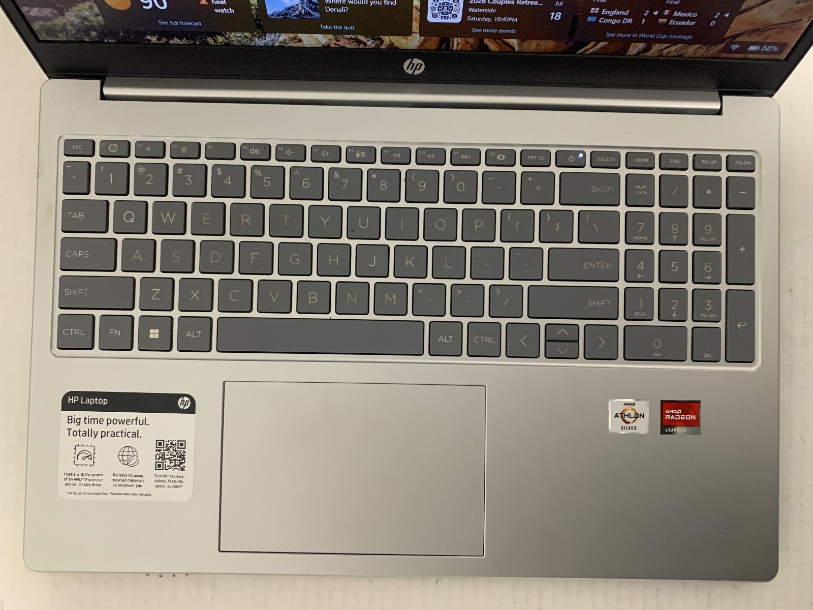 HP 15-fc0157nr Athlon Silver 7120u 4GB Ram 256GB SSD Windows 11 Home