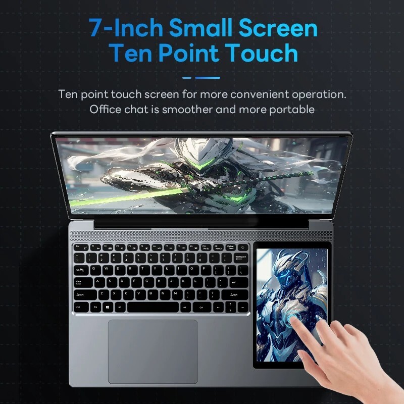 15.6″ + 7″ Intel Core i7 , 3.4GHz CPU 8GB, 16GB RAM Portable Dual Screen Laptops