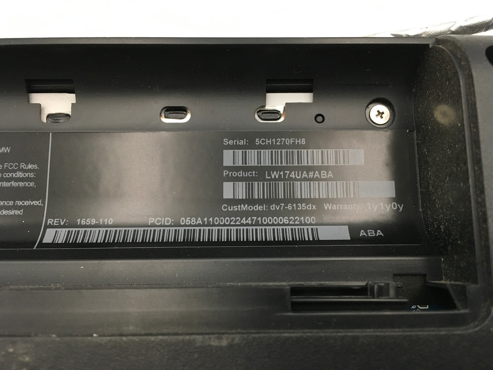 HP PAVILION DV7 6135D – FOR PARTS/REPAIR – INTEL I5 2410M – NO RAM -READ DESC-BB