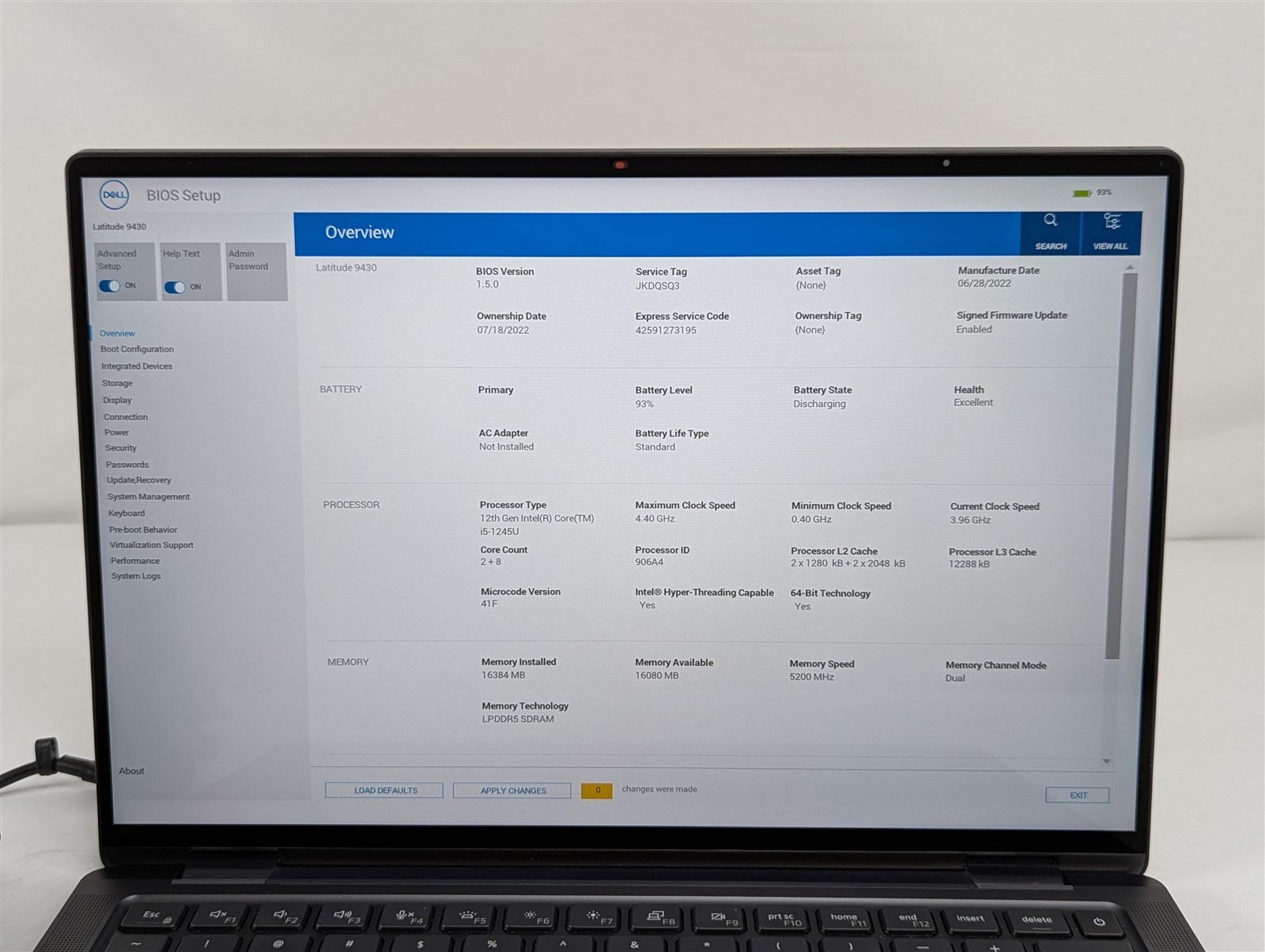 Dell Latitude 9430 14” i5-1245U 16GB 256GB SSD QHD Touchscreen No OS