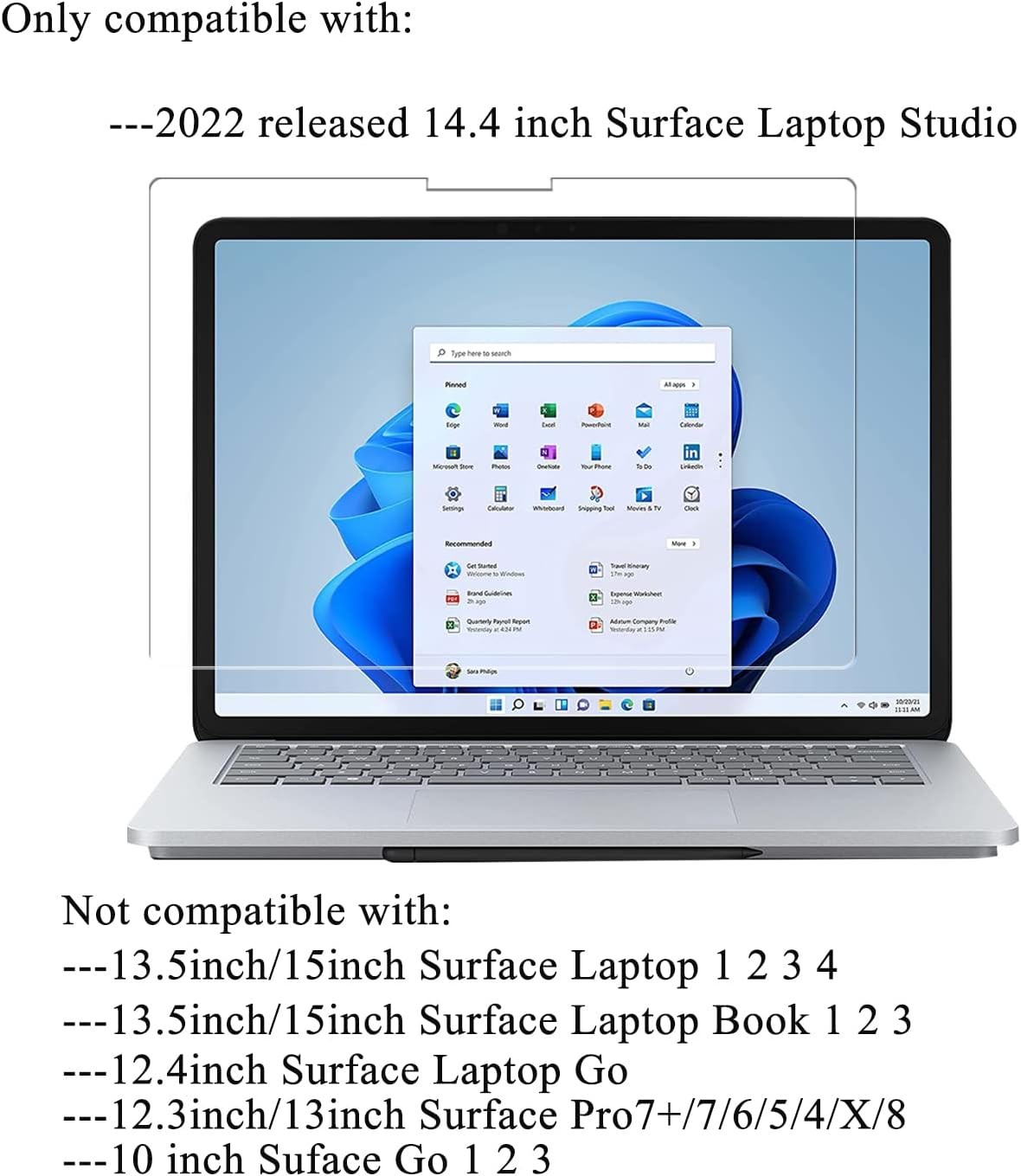 Tempered Glass Screen Protector for Microsoft Surface Laptop Studio 2 (2023)