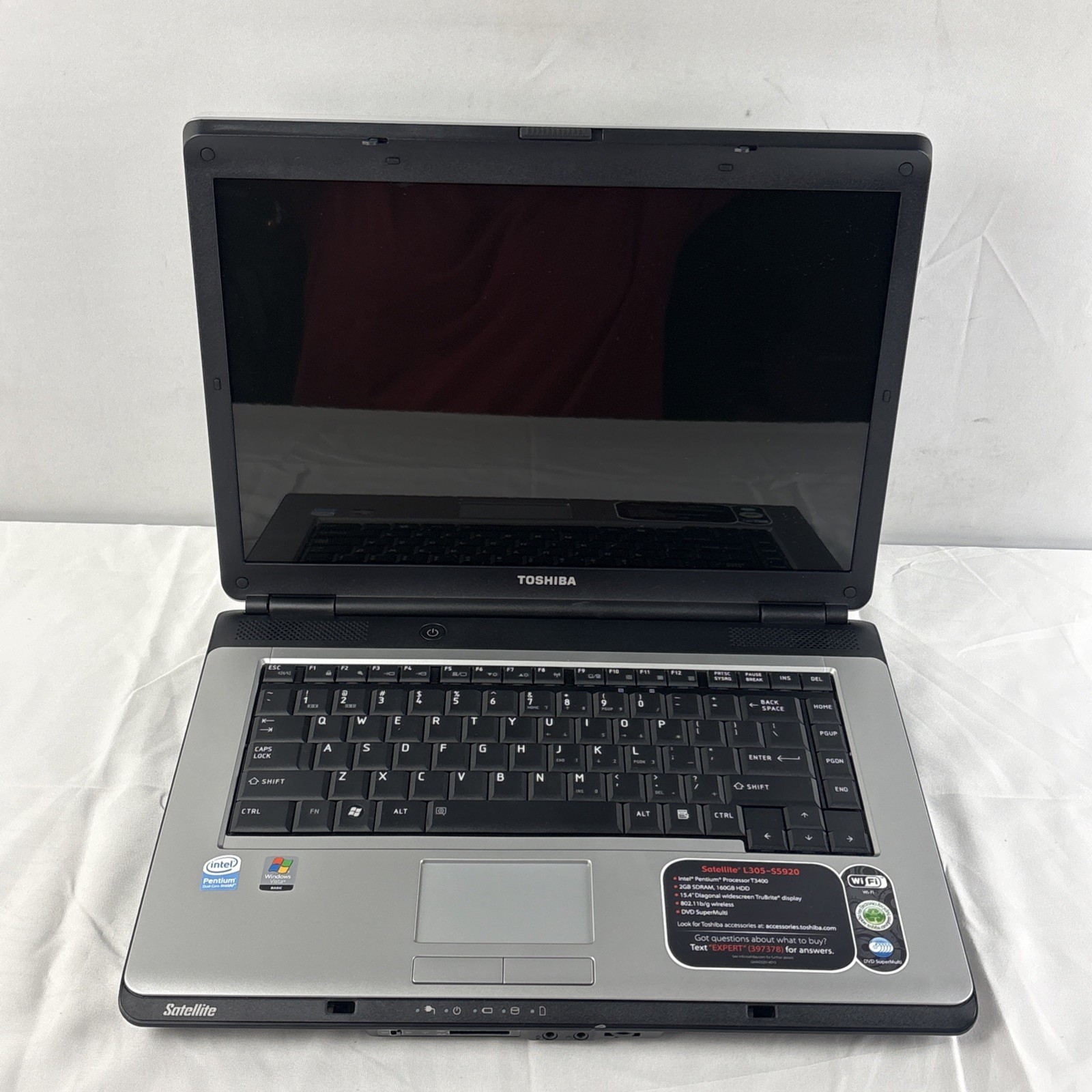 Toshiba Satellite L305-S5920 2GB SDRAM 160GB HDD 15.4” Laptop New Tested