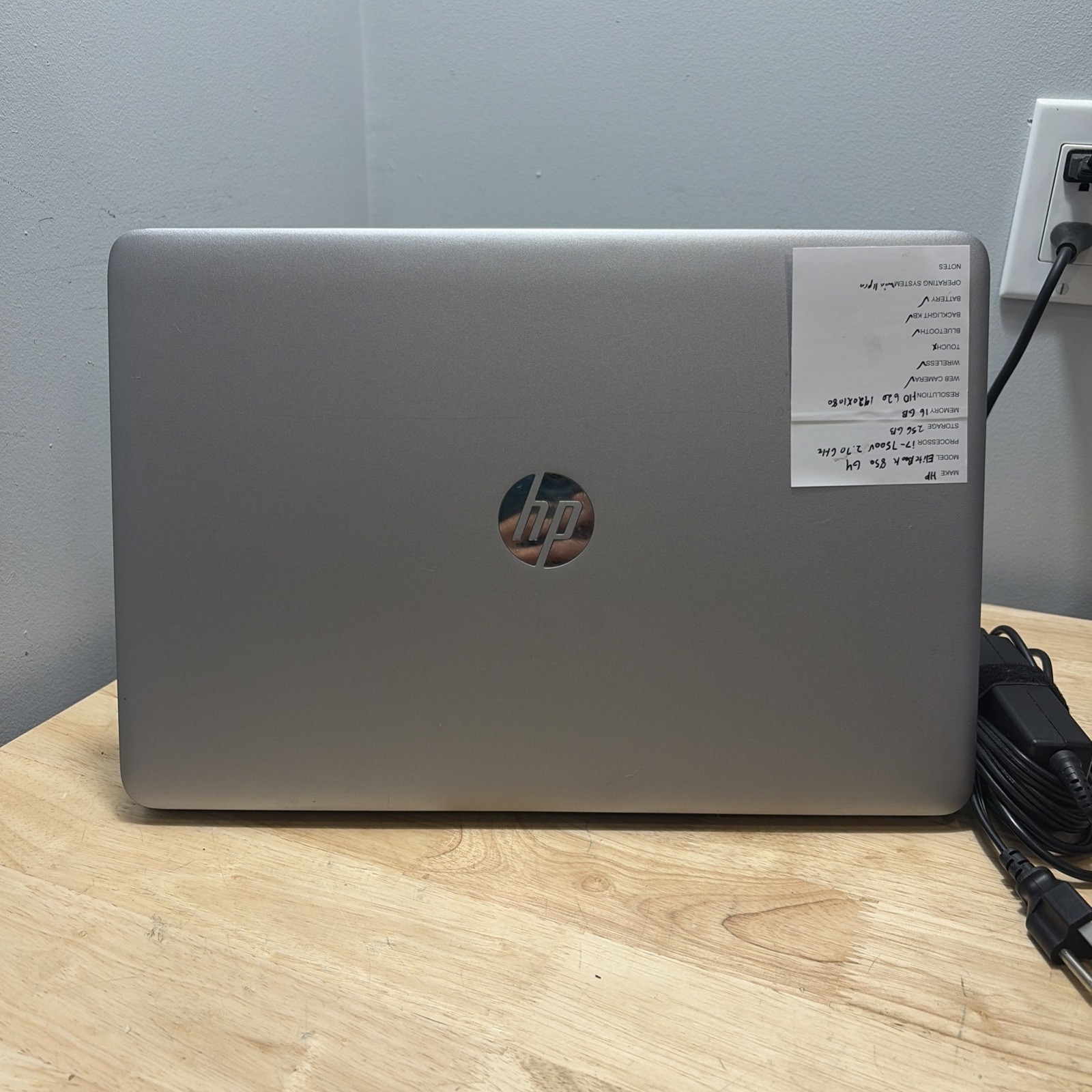 HP Elitebook 850 G4 Core i7-7500U 2.7GHZ 8GB, 256GB SSD, WCam, Touch, W11 Cord