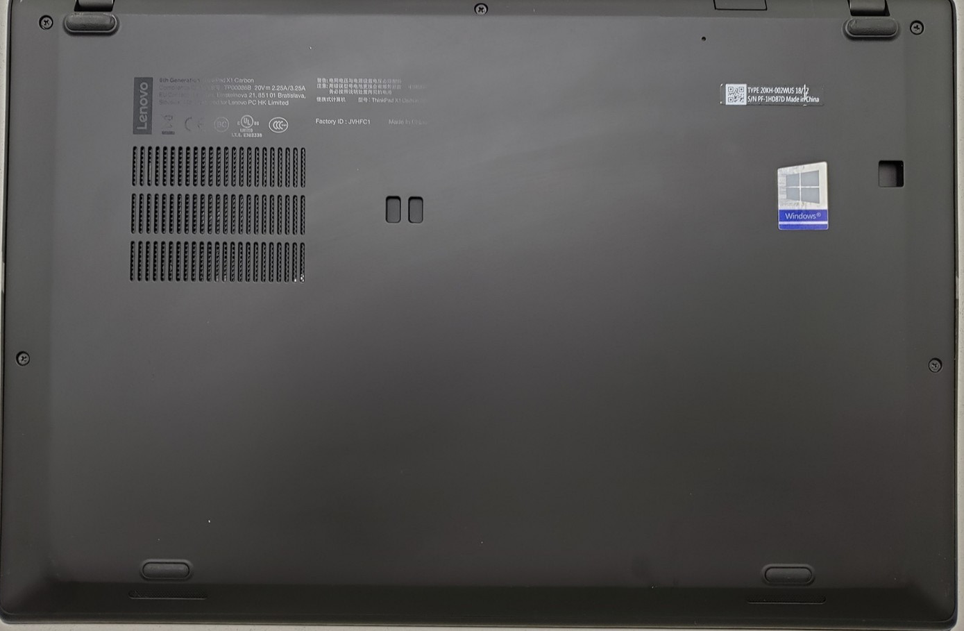 Lenovo ThinkPad X1 Carbon Gen 6th Laptop i5-8350U 8GB RAM 256GB SSD 14″ Win 11.