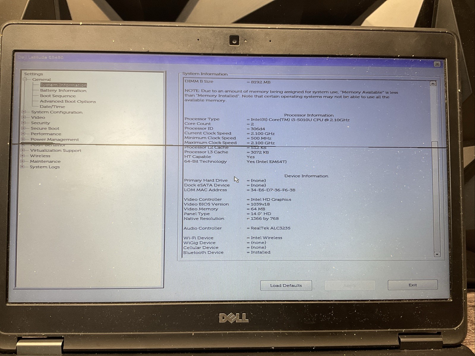 Dell Latitude E5450 / Laptop Notebook PC / P10