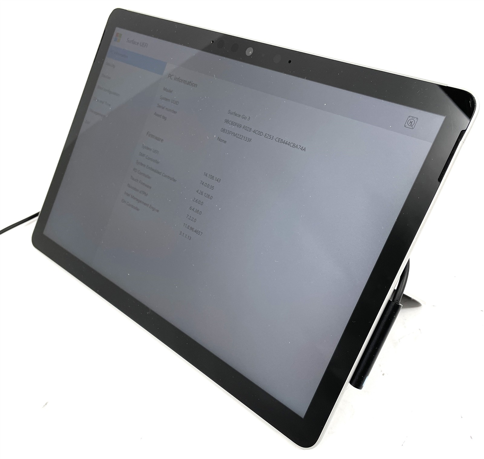 Microsoft Surface Go 3 1926 Tablet i3-10100Y 128GB SSD 8GB RAM – No OS – Desc